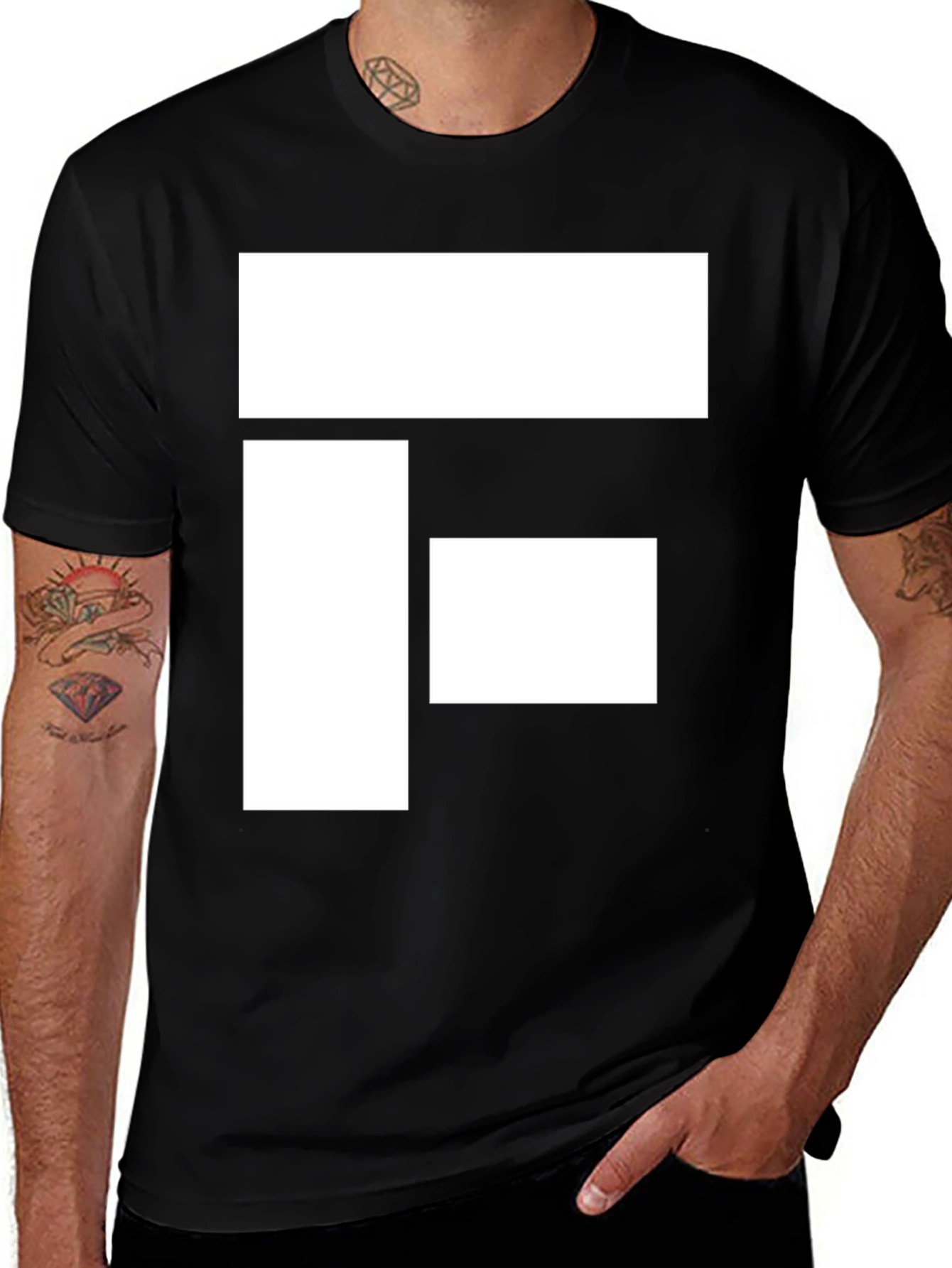 Variant 16 of Modern F Graphic Black T-Shirt