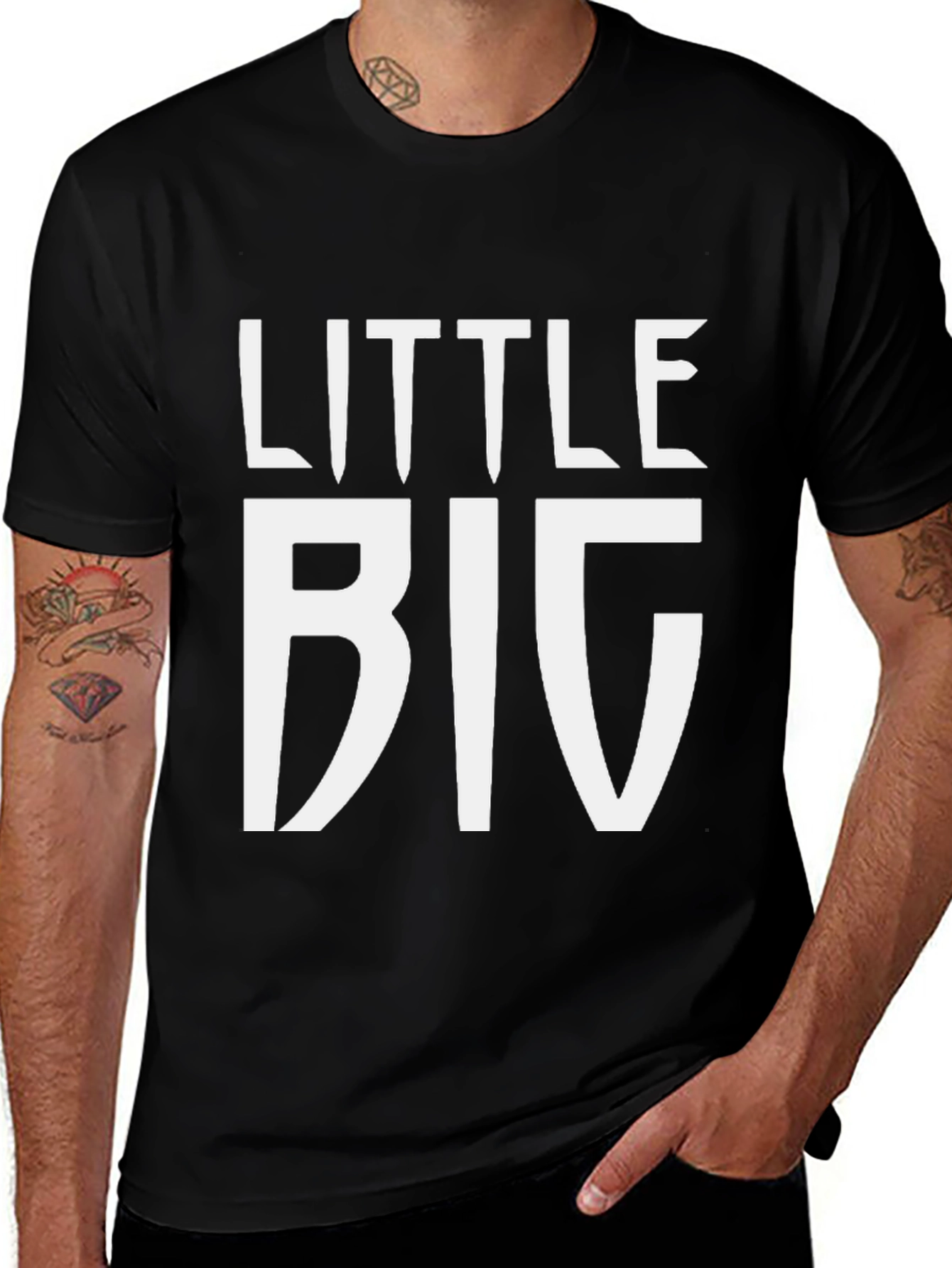 Variant 21 of Little Big Graphic Tee - Unisex Black T-Shirt