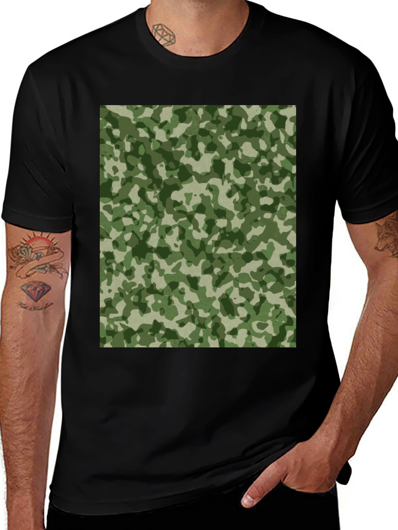 Variant 28 of Camouflage Print Tee - Short Sleeve