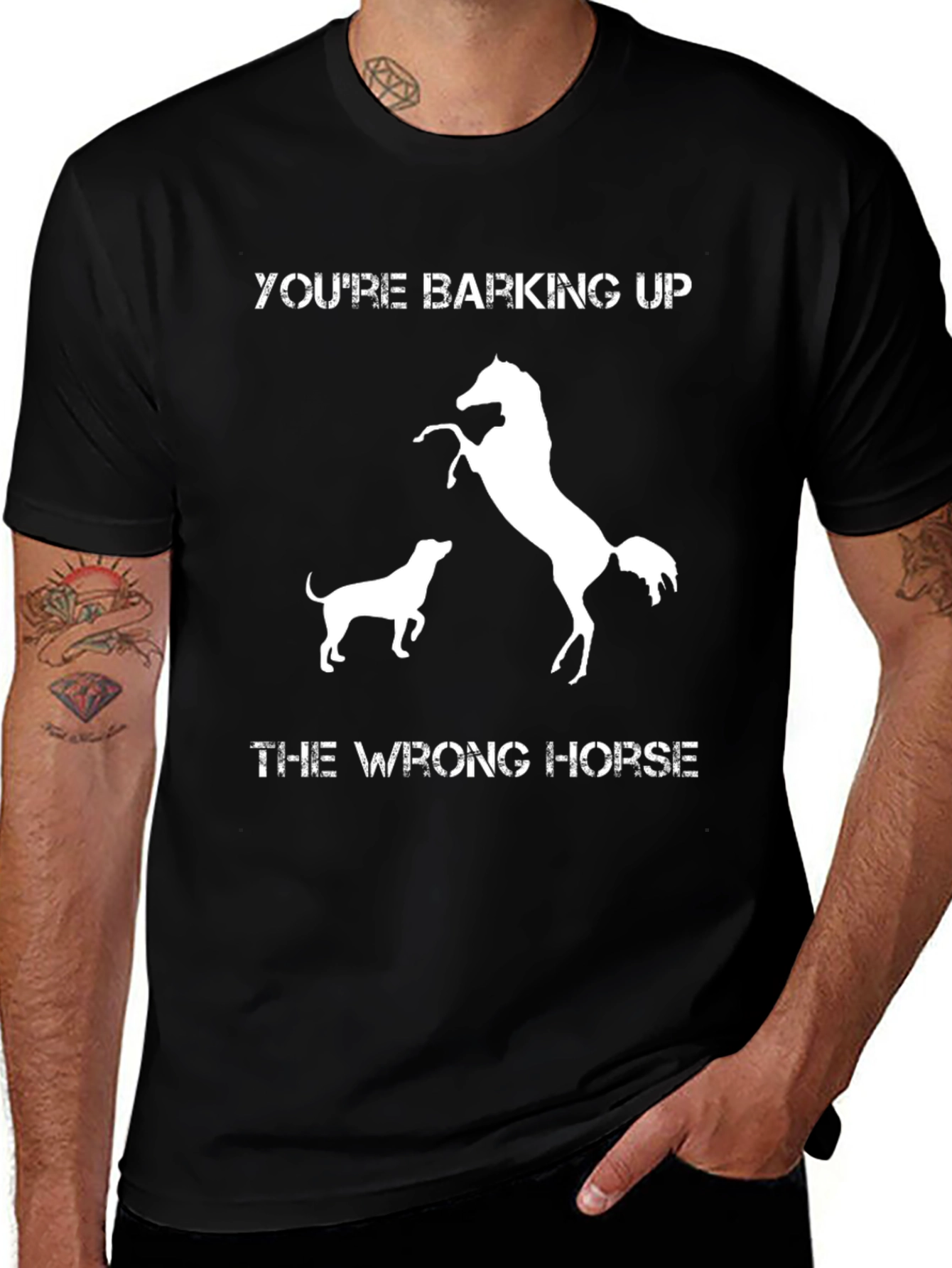 Variant 29 of You're Barking Up the Wrong Horse Graphic Tee