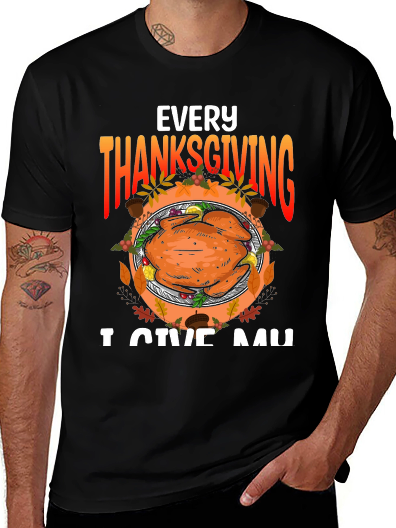 Variant 5 of Thanksgiving Turkey Graphic T-Shirt