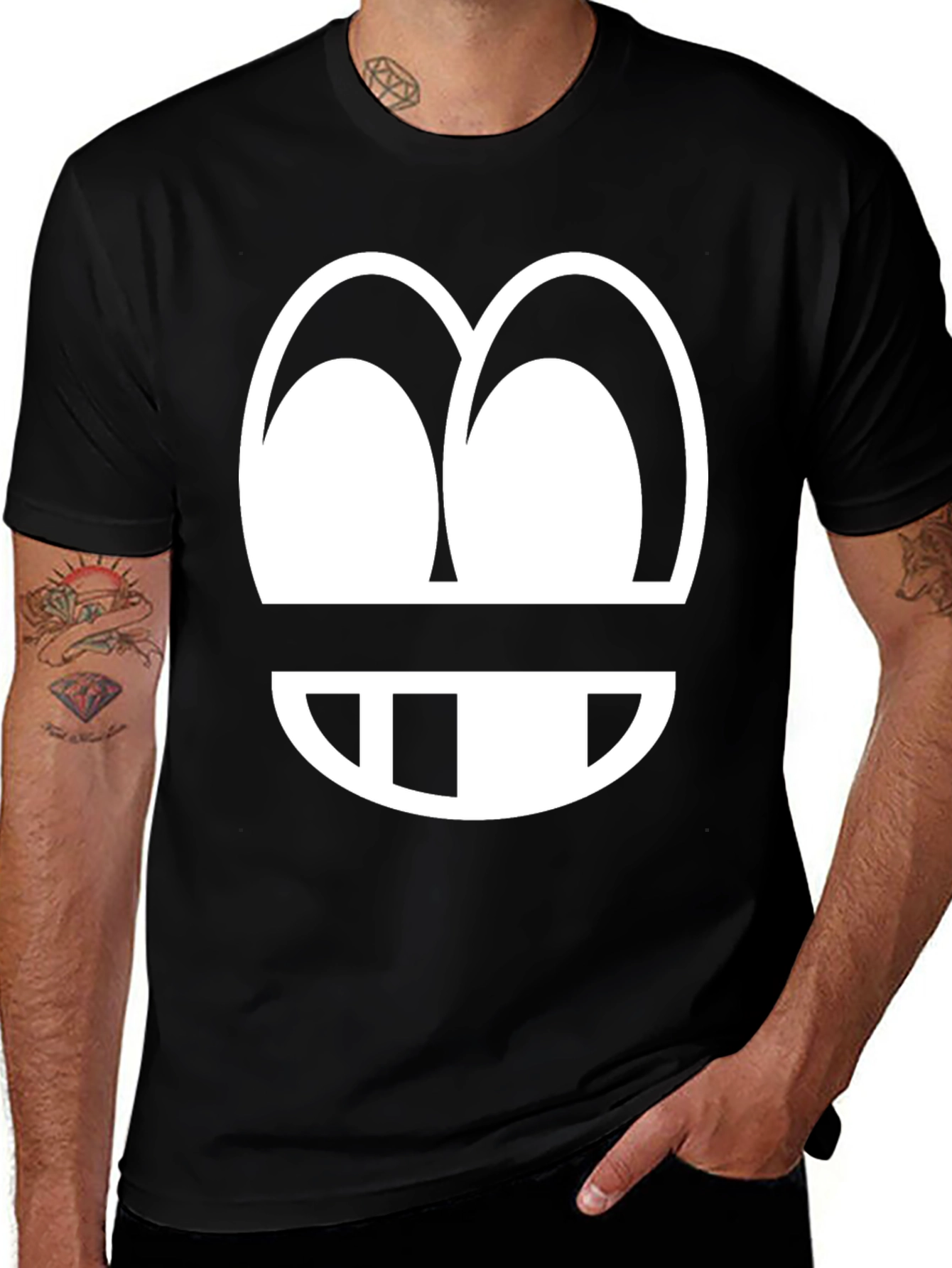 Variant 11 of Funny Graphic Tee - Cartoon Face Design