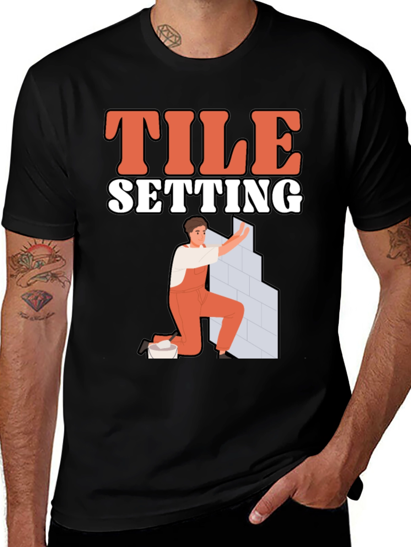 Variant 15 of Tile Setting T-Shirt - Handyman Tee
