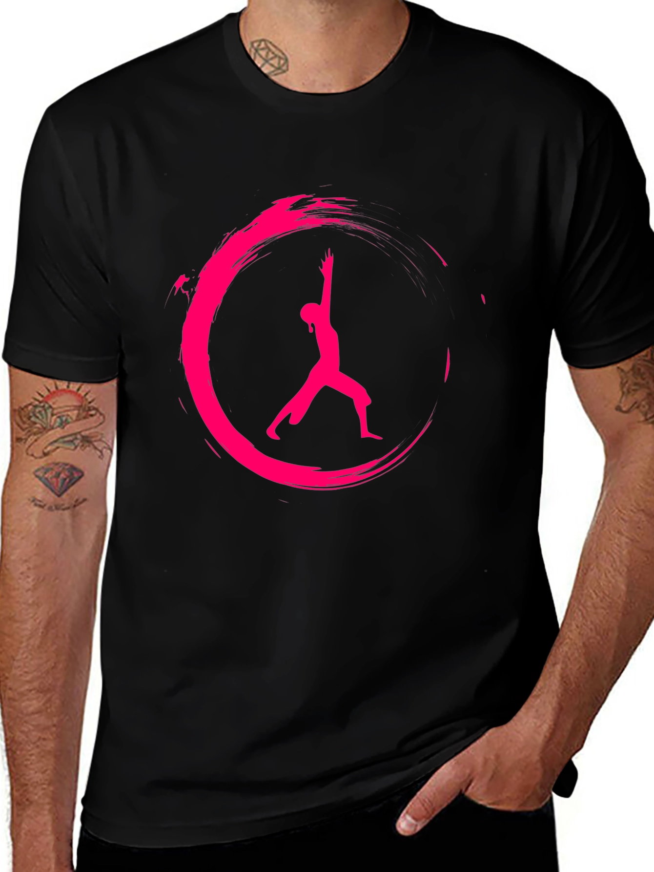 Variant 6 of Yoga Pose Graphic Black T-Shirt