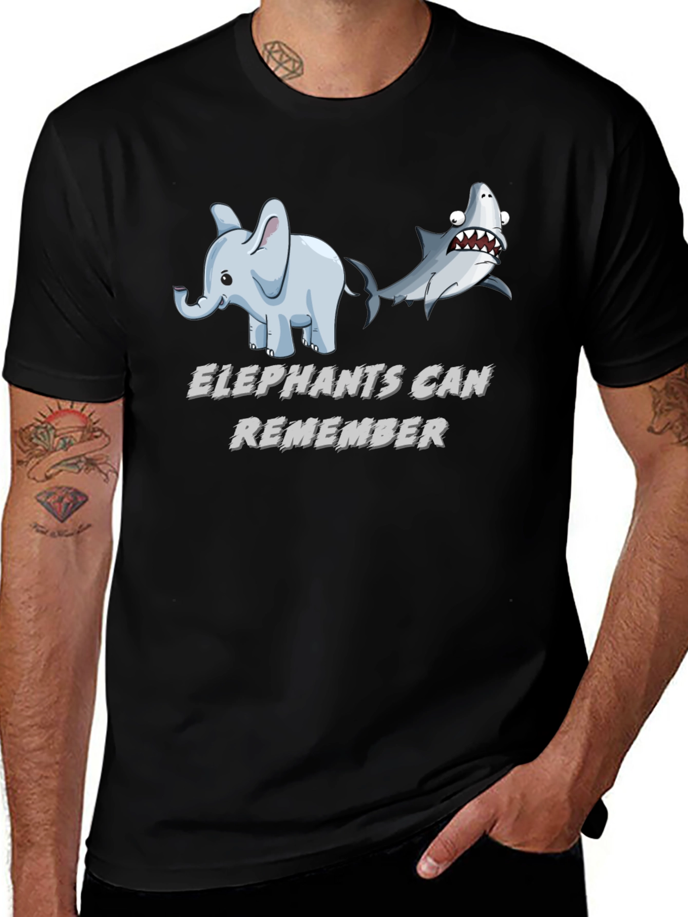 Funny Elephants Can Remember Graphic T-Shirt