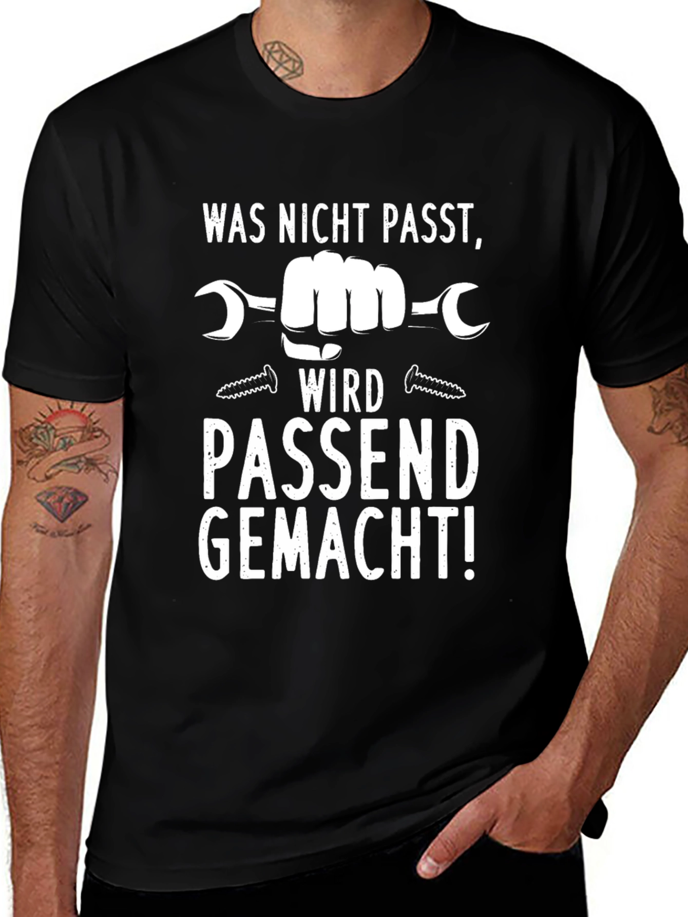 Funny German Mechanic T-Shirt - "PASSEND GEMACHT!"