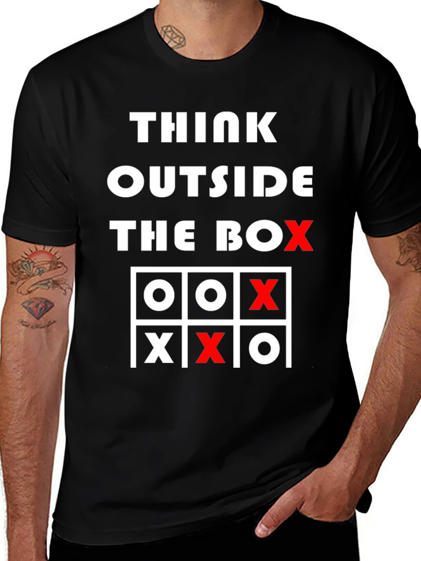 Variant 30 of Think Outside the Box Tic-Tac-Toe Graphic Tee