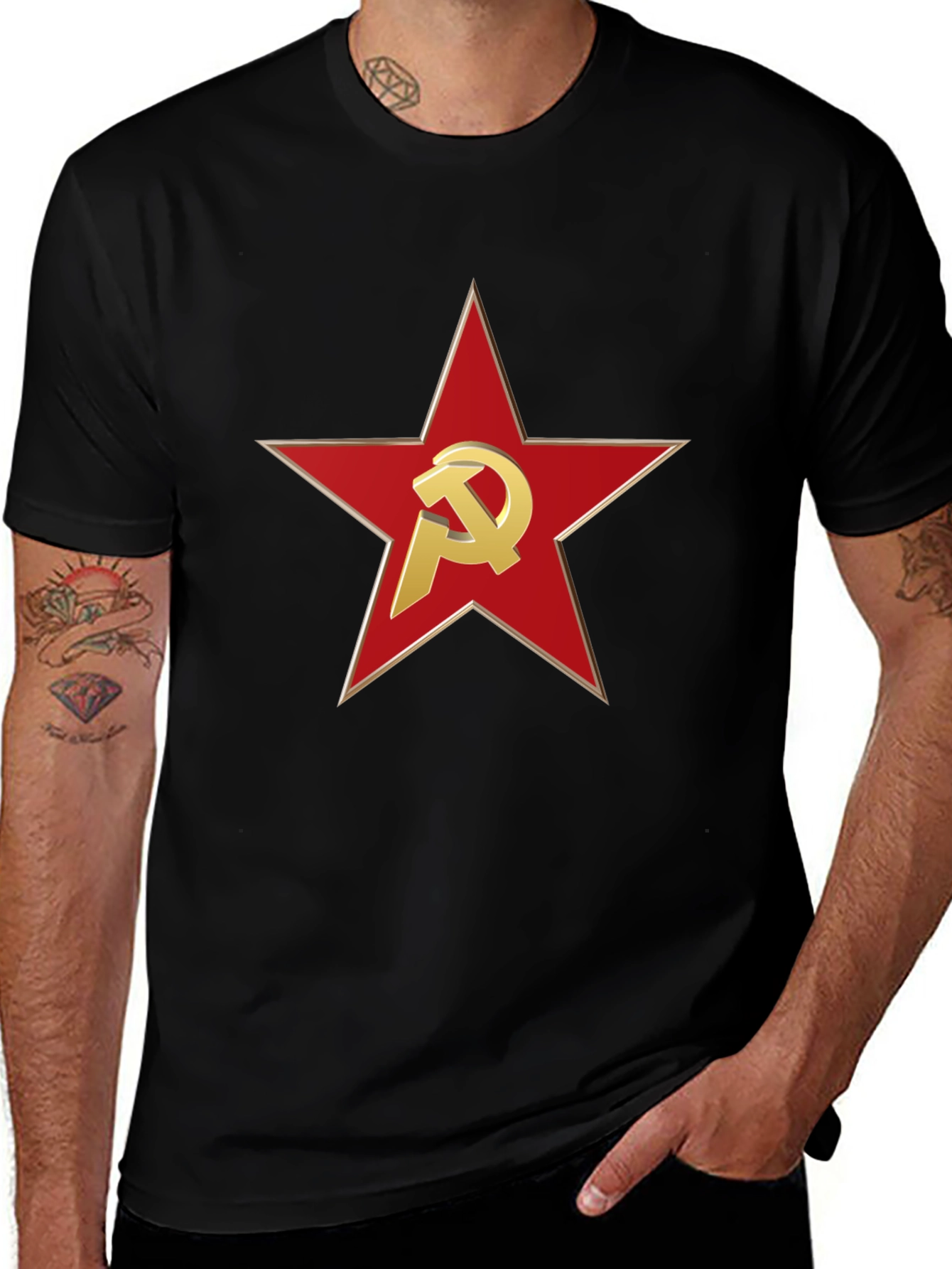 Variant 21 of Hammer & Sickle Red Star Graphic T-Shirt