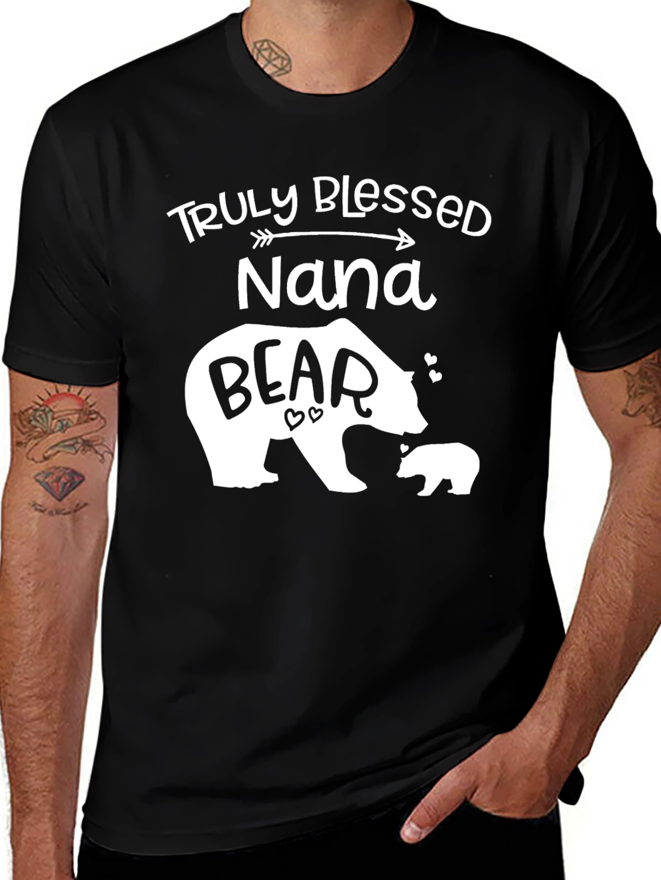 Truly Blessed Nana Bear Black T-Shirt