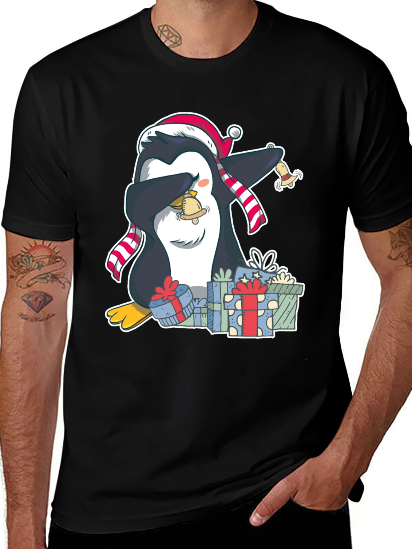 Christmas Penguin Dabbing T-Shirt