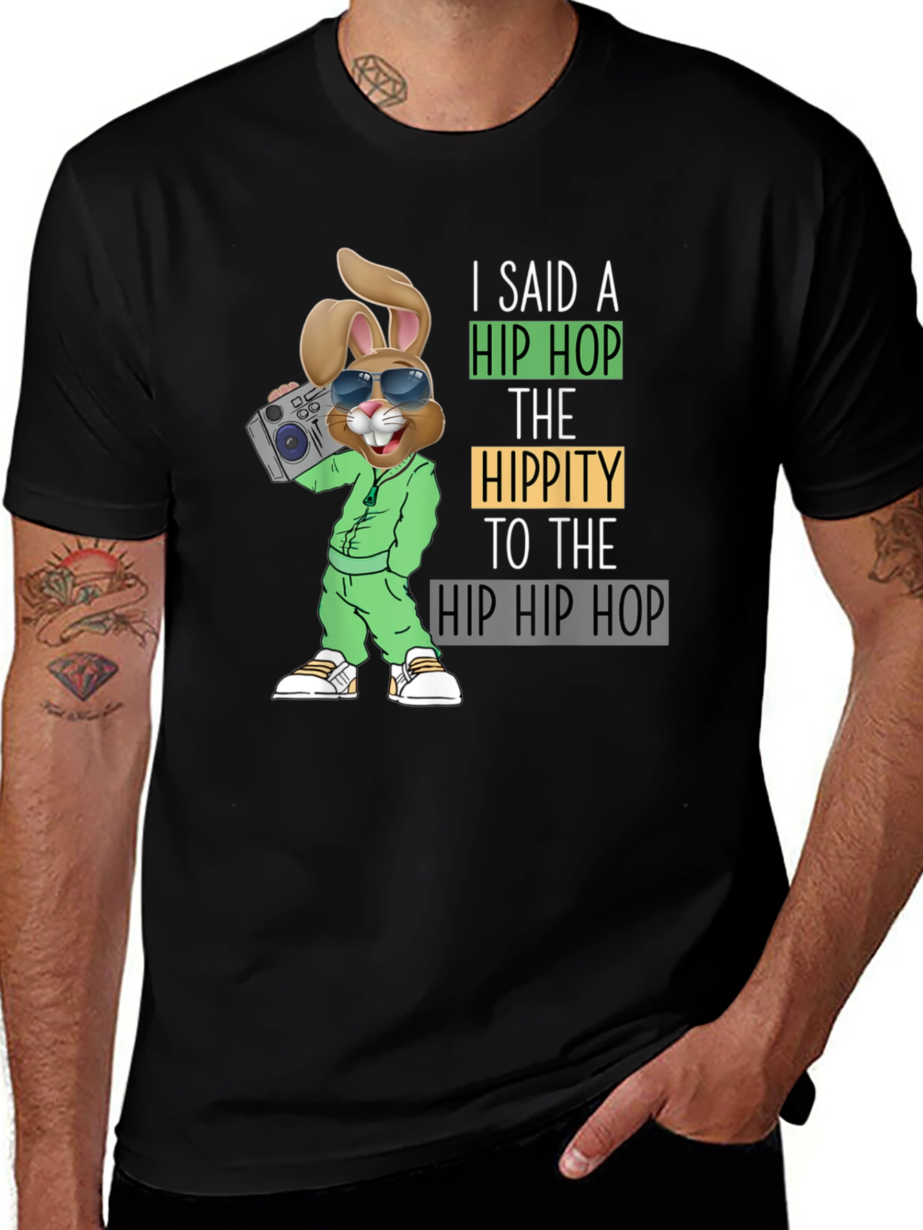 Variant 19 of Hip Hop Easter Bunny Graphic T-Shirt