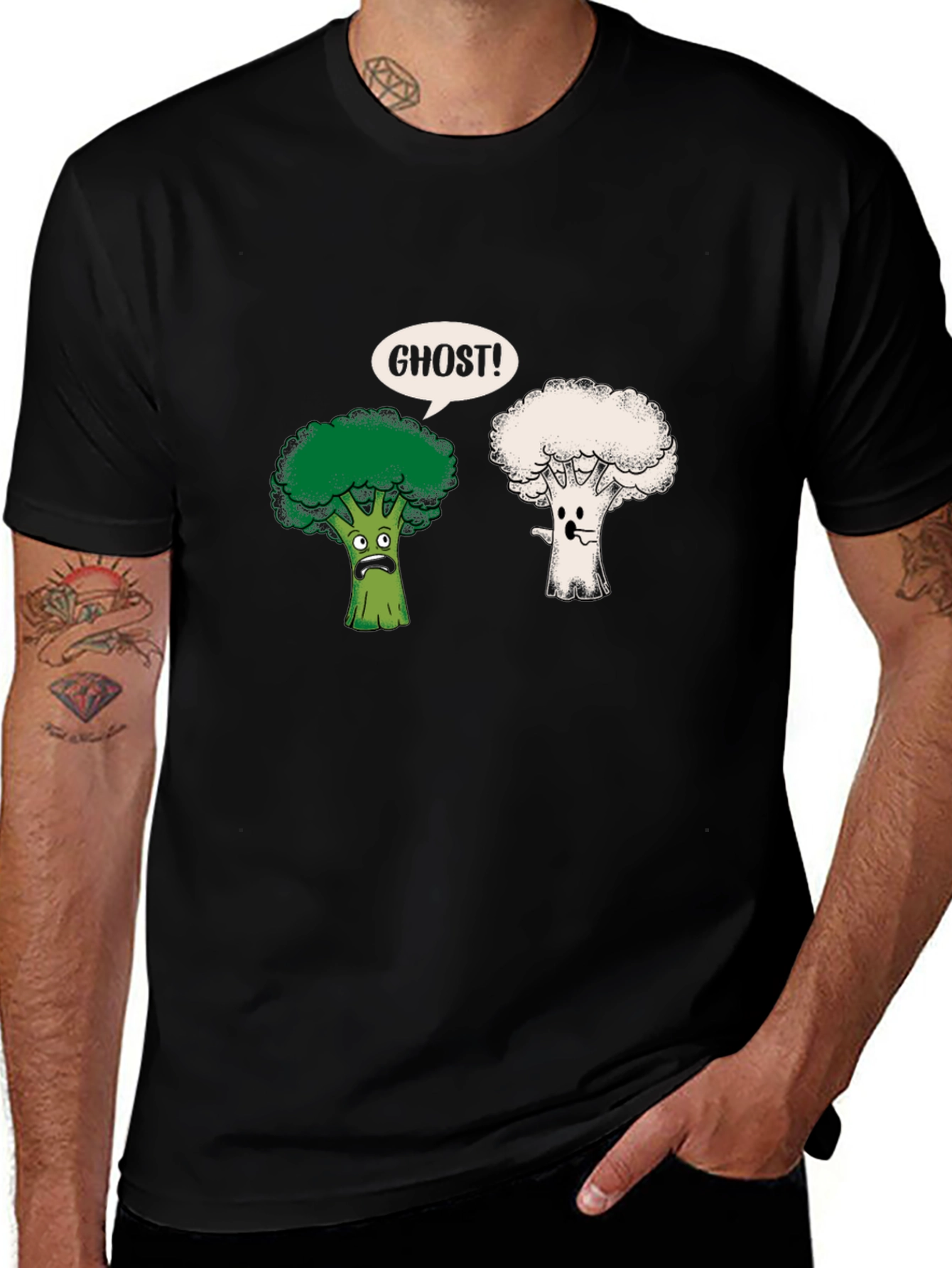 Variant 12 of Funny Broccoli Ghost Graphic Tee