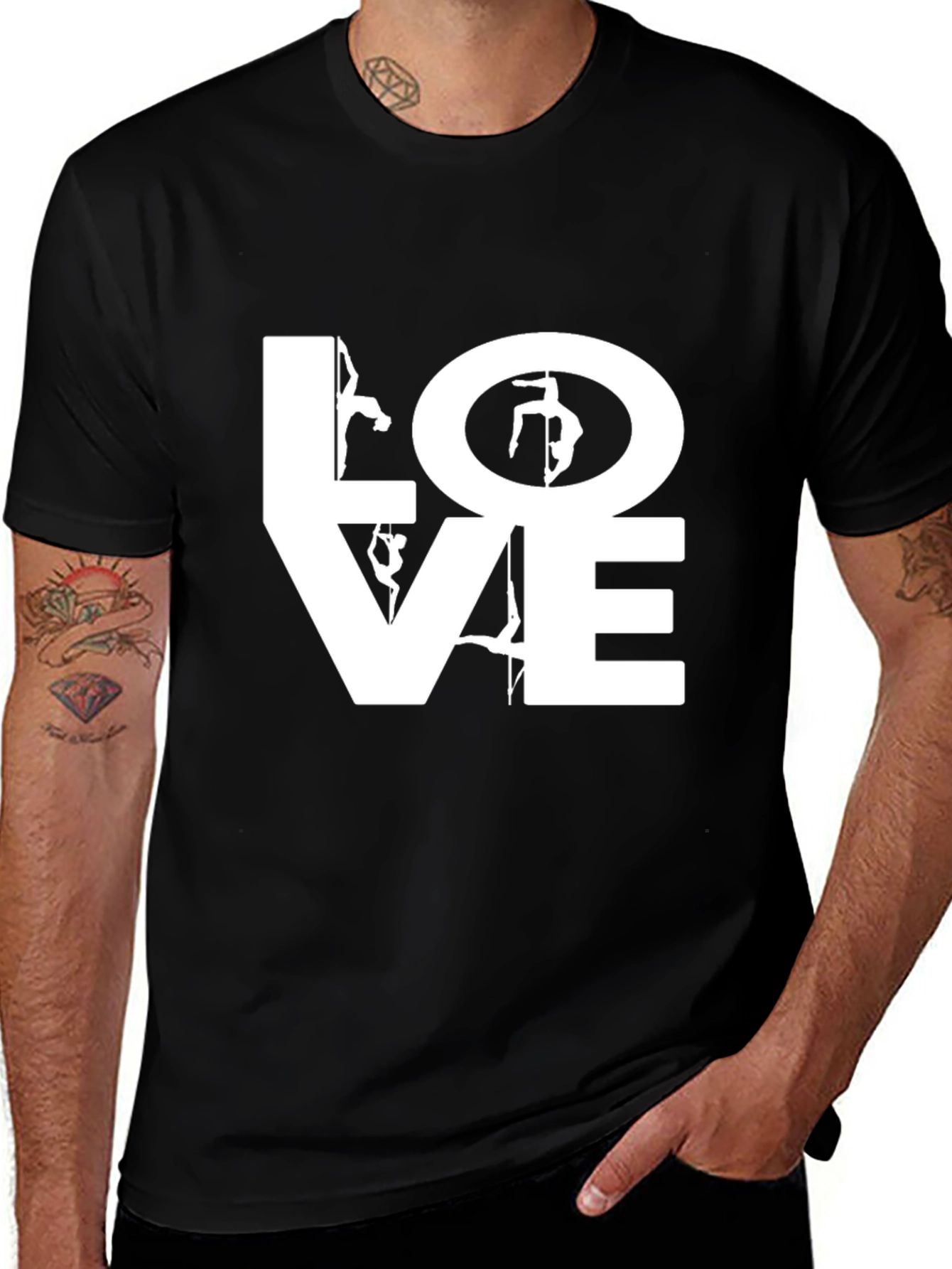 Variant 2 of Pole Dancing LOVE Graphic Tee - Unisex Black T-Shirt