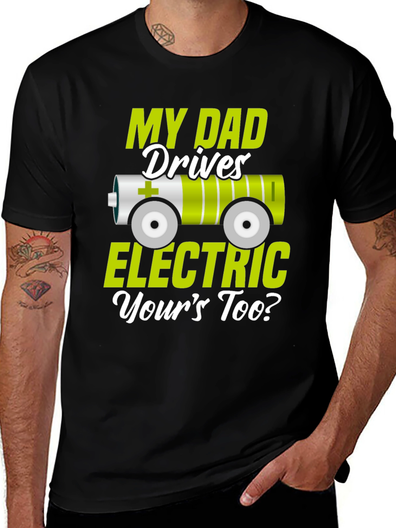 Electric Car Dad T-Shirt: Funny Gift for Electric Vehicle Loving Dads