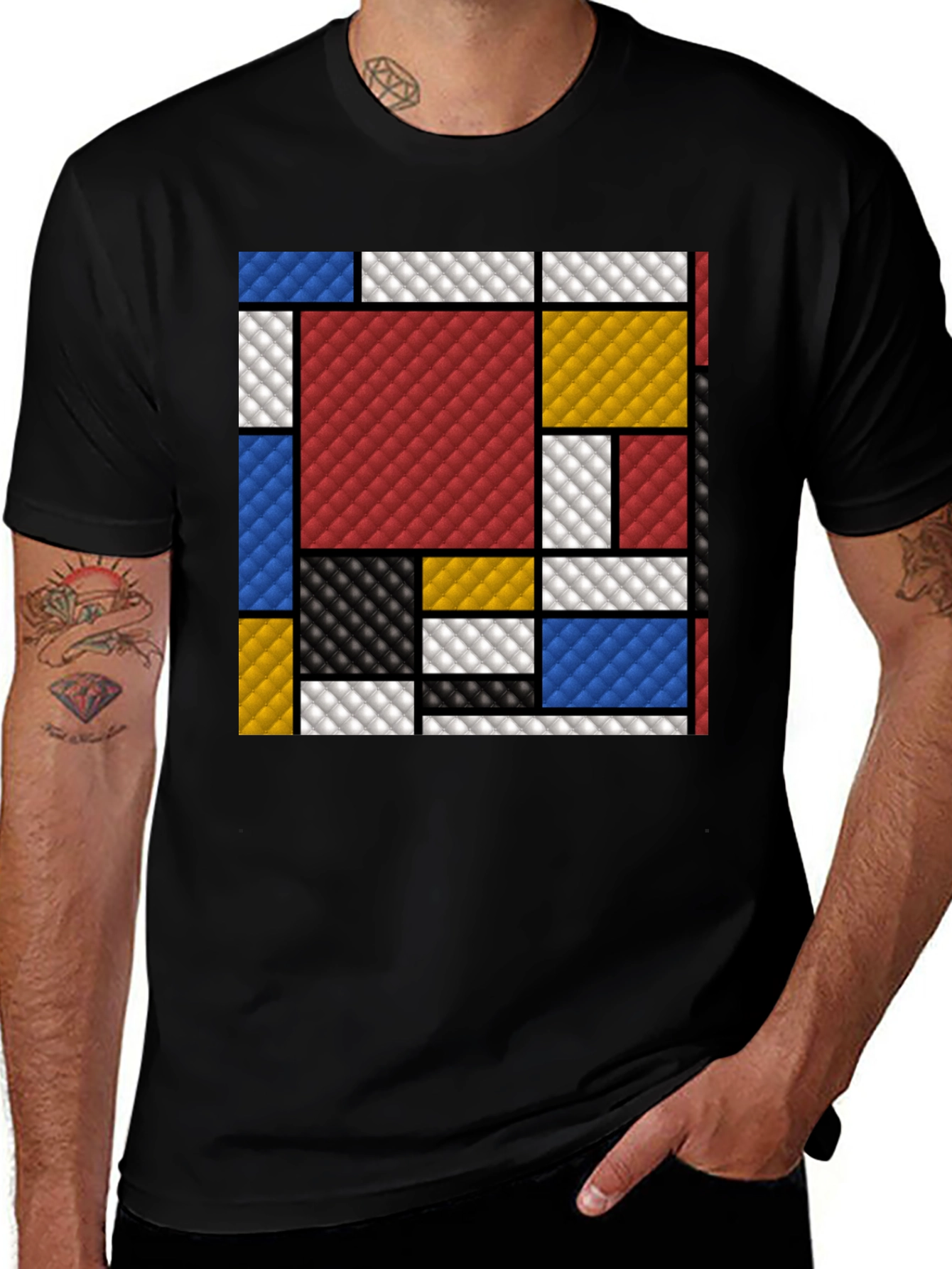 Modern Art Pattern Tee - Mondrian Style T-Shirt