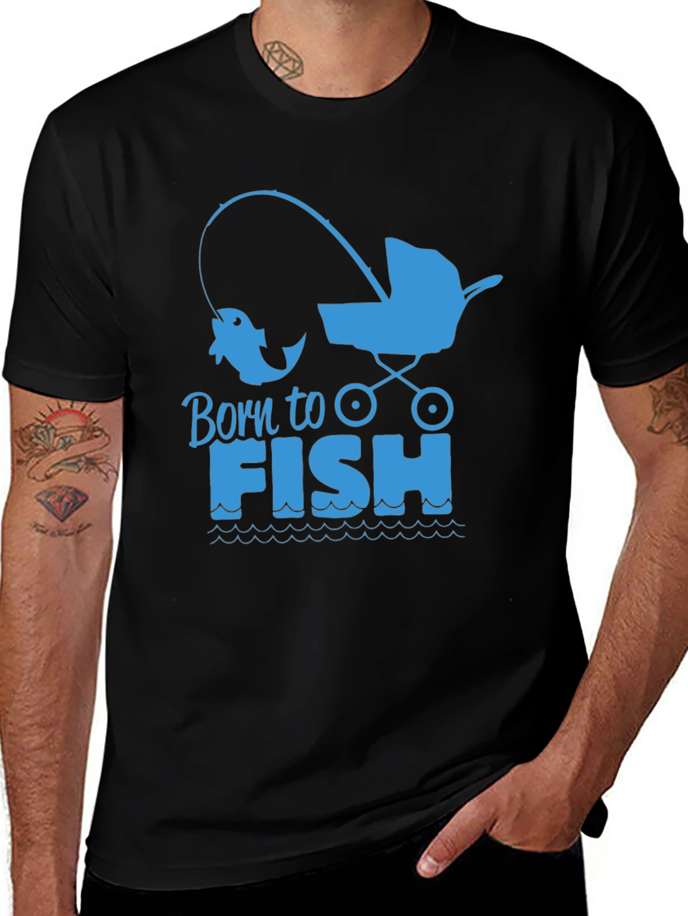 Variant 15 of Born to Fish Baby Stroller Graphic T-Shirt