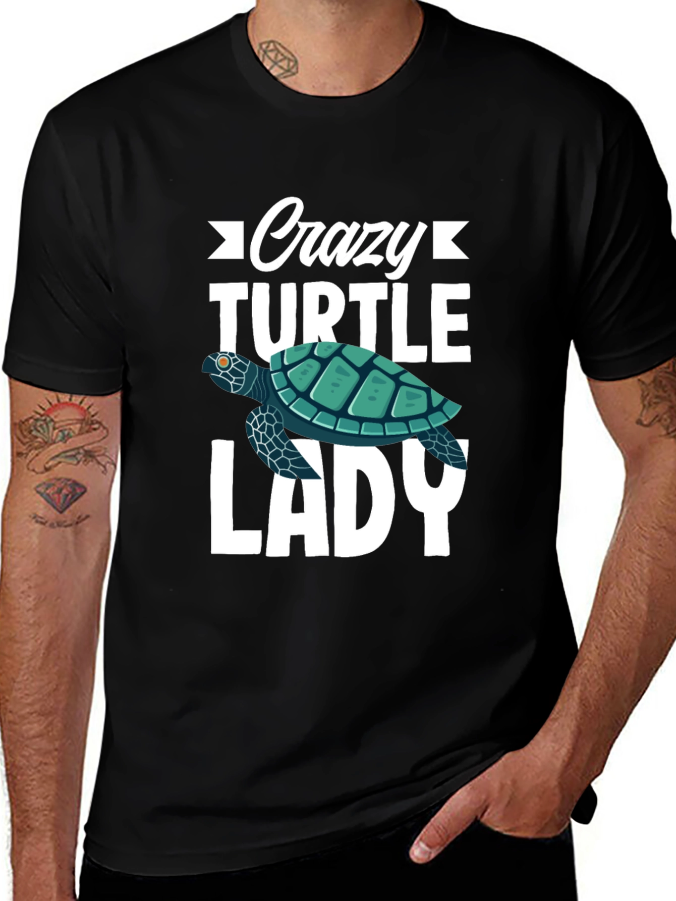 Variant 23 of Crazy Turtle Lady Graphic Tee