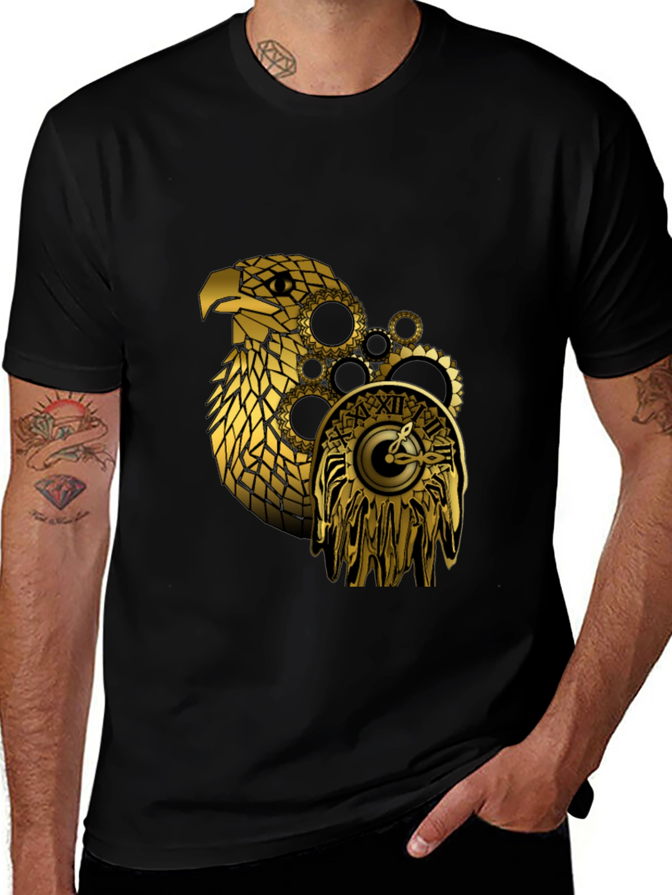 Variant 29 of Steampunk Eagle Black T-Shirt