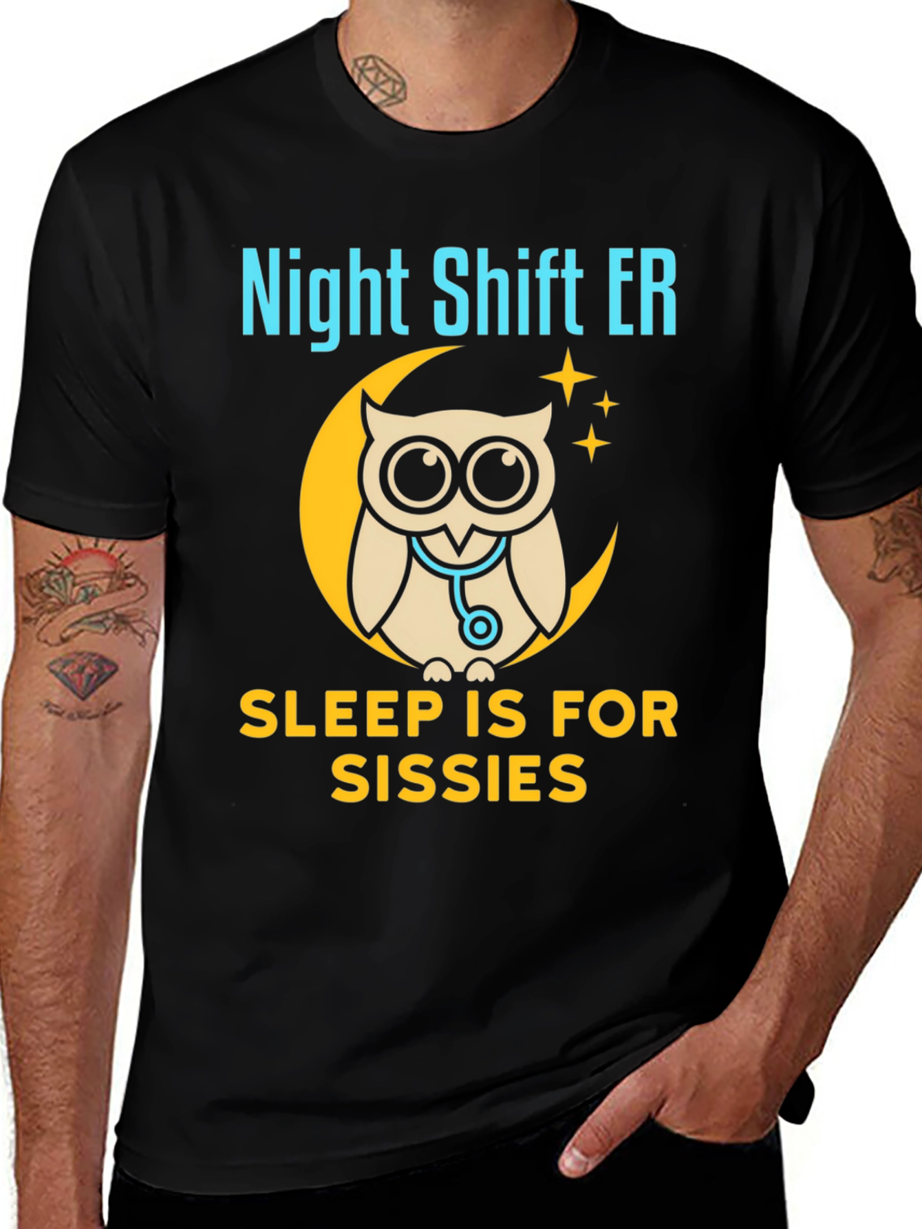 Night Shift ER Owl Tee - Sleep is for Sissies