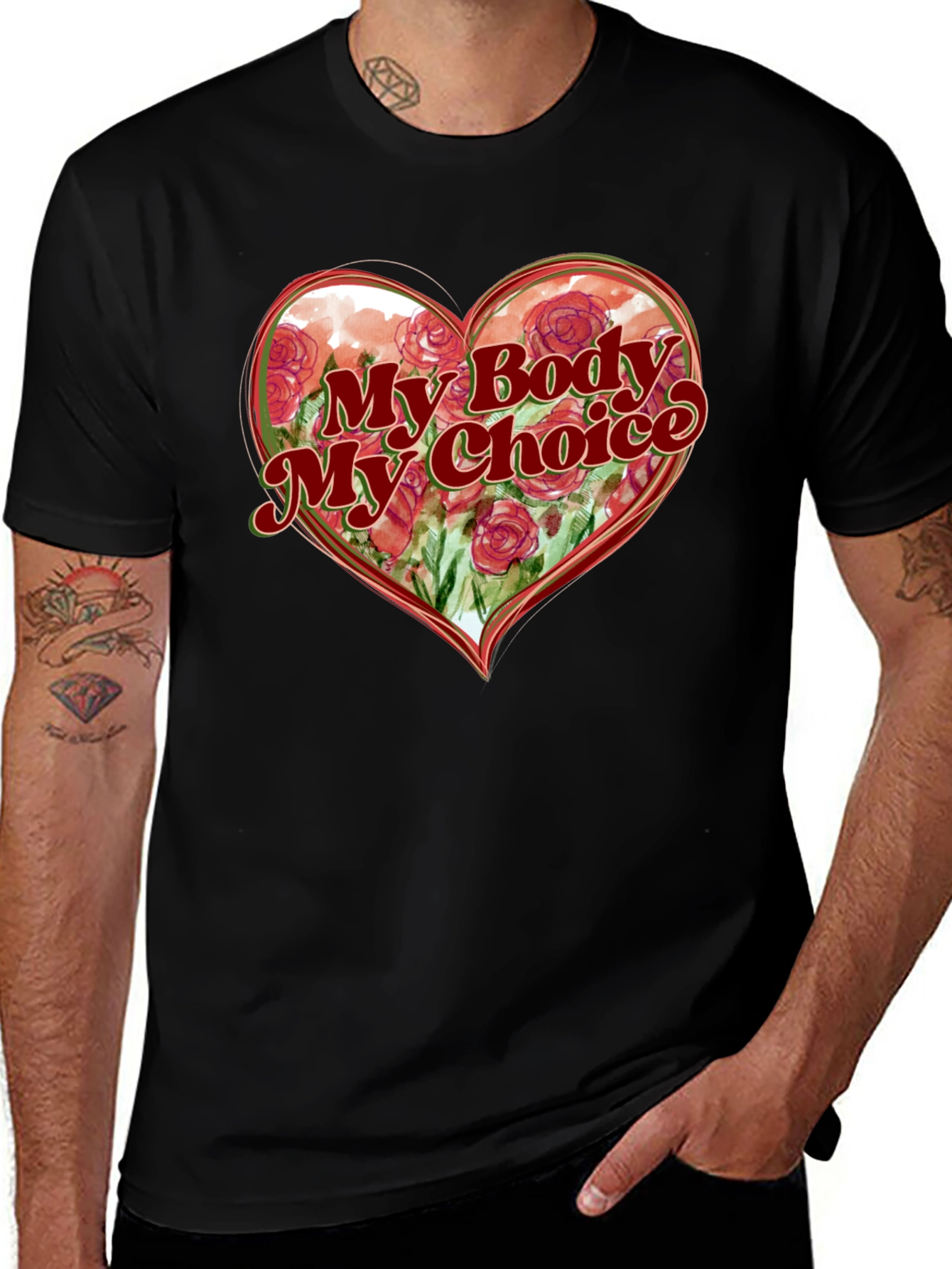 Variant 10 of My Body My Choice Rose Heart Graphic Tee