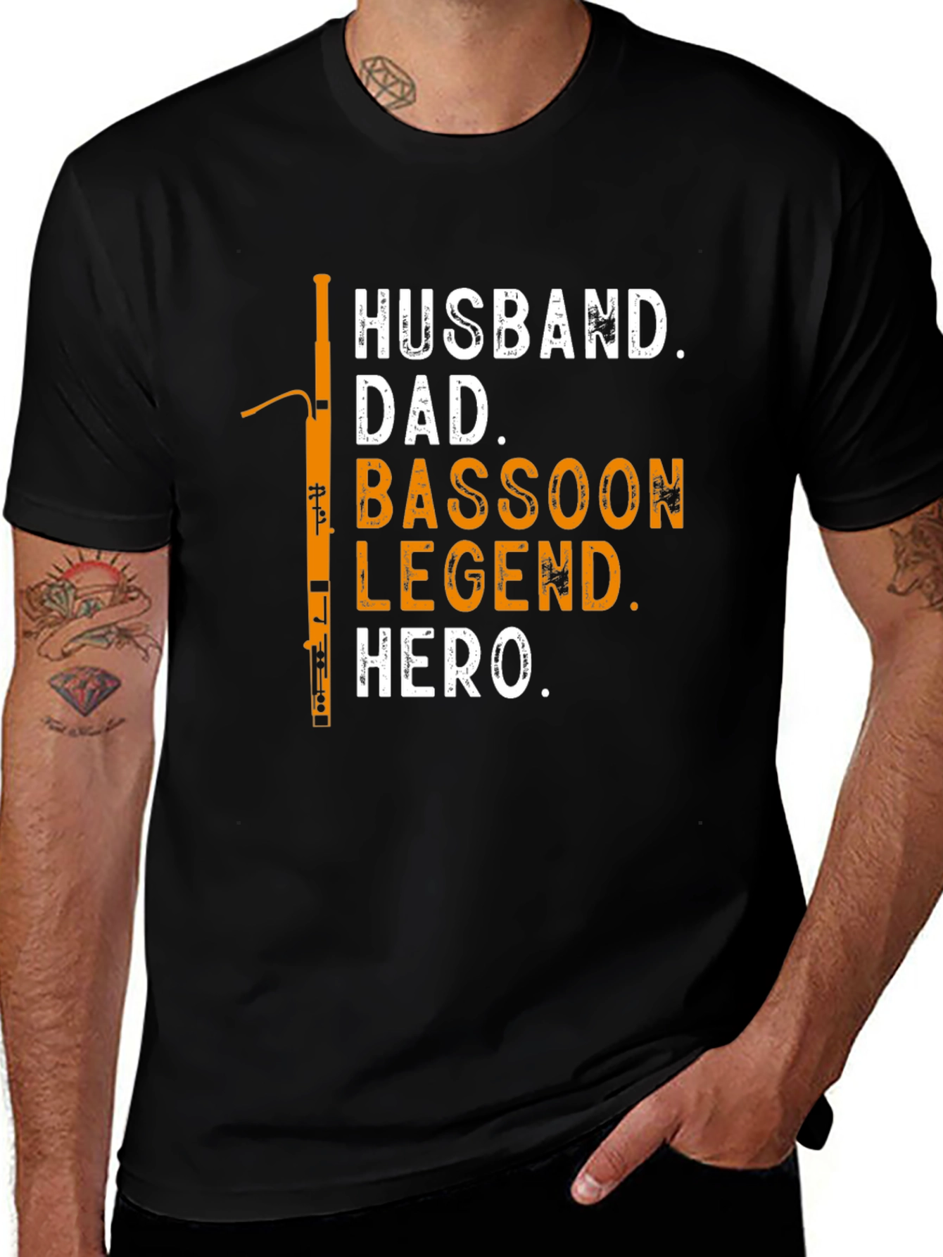 Variant 8 of Husband Dad Bassoon Legend Hero T-Shirt