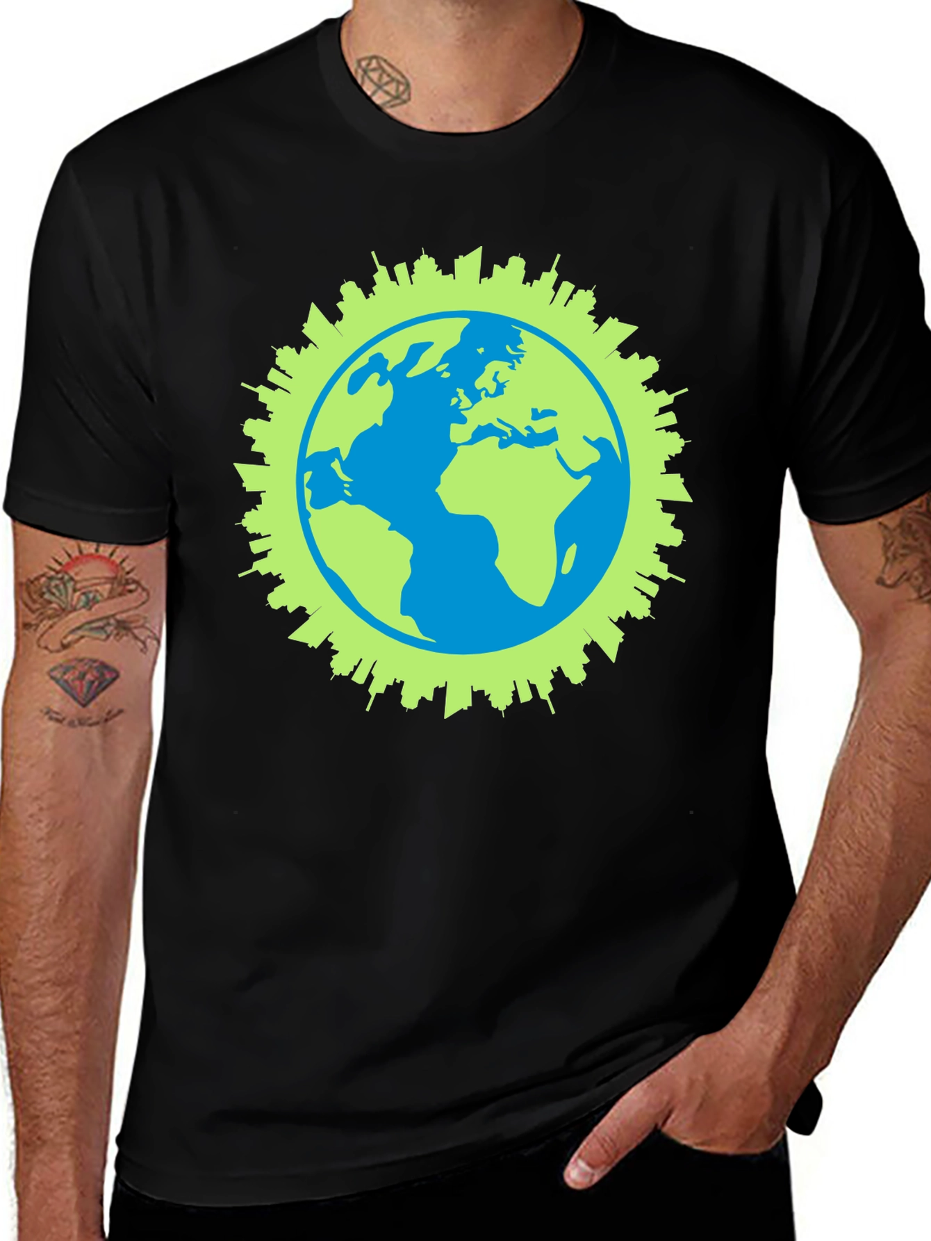 Variant 8 of Eco-Friendly Earth Graphic T-Shirt