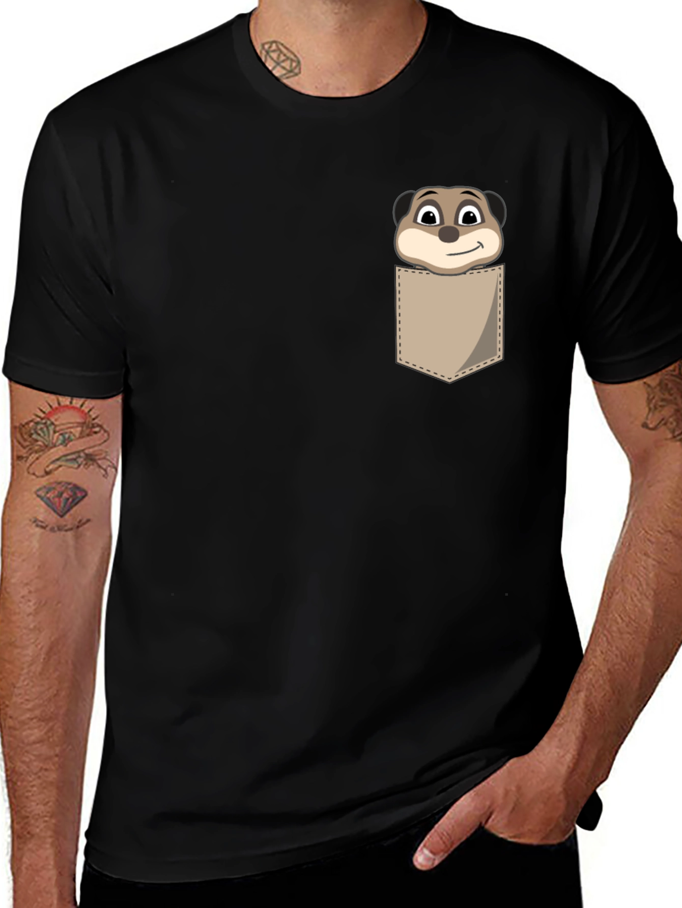 Variant 27 of Meerkat Pocket T-Shirt - Novelty Animal Tee
