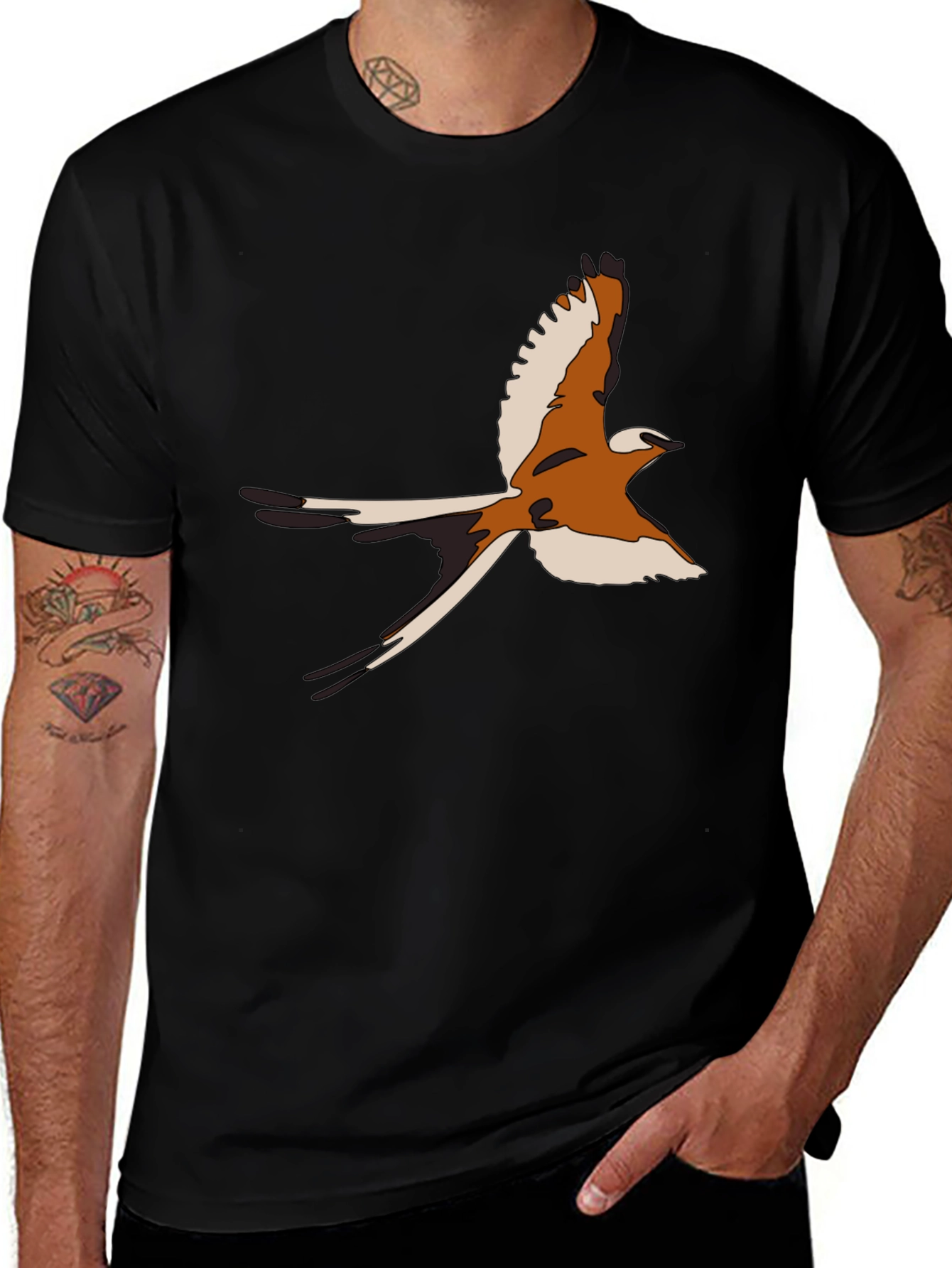 Variant 3 of Bird Graphic T-Shirt: Stylish Black Tee