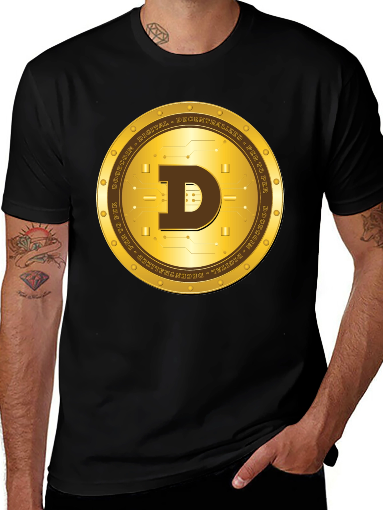 Variant 28 of Dogecoin Crypto Black T-Shirt