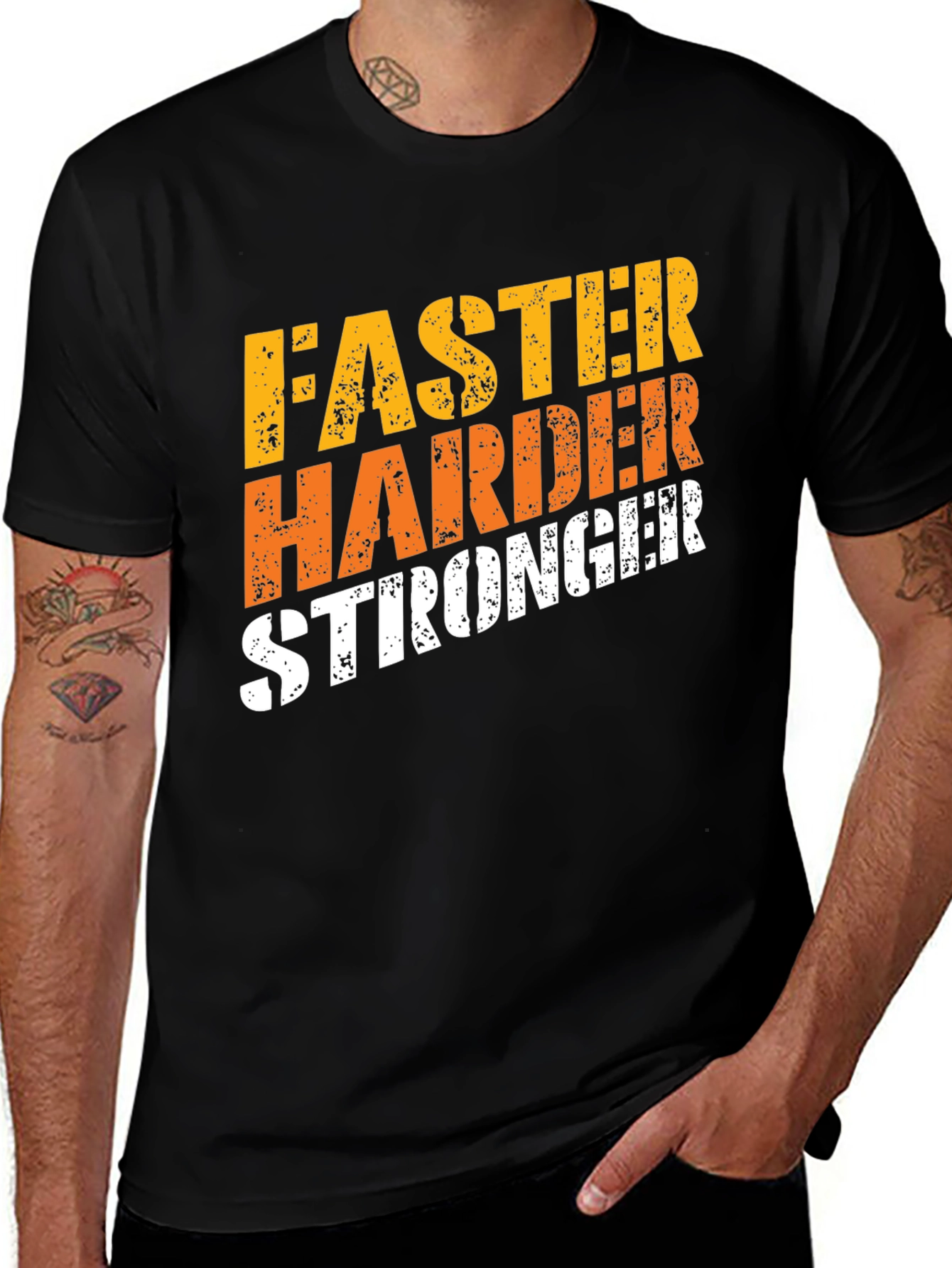 Variant 26 of Faster Harder Stronger Graphic Tee - Black