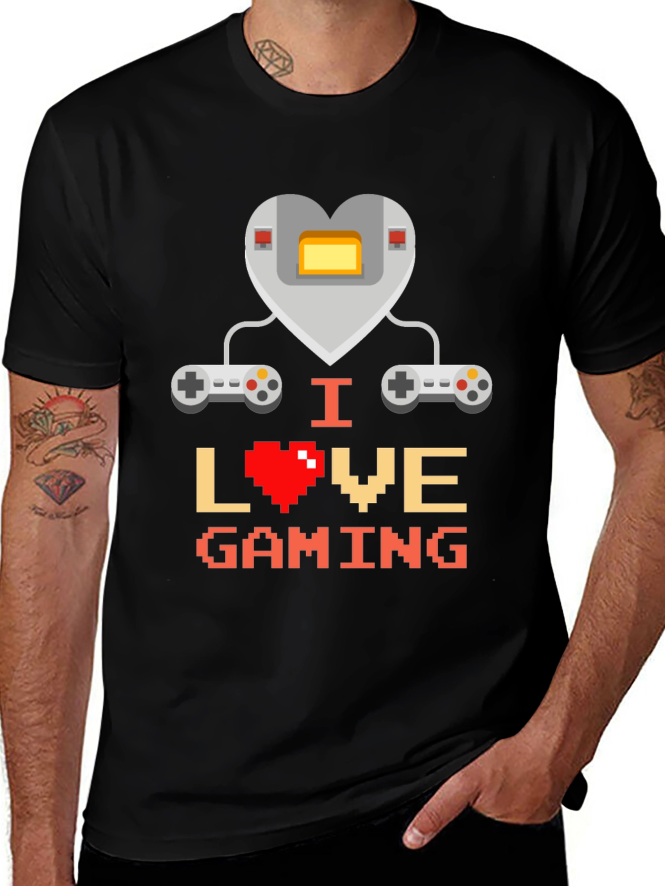 Variant 3 of I Love Gaming Graphic Tee - Gamer Heart Controller T-Shirt