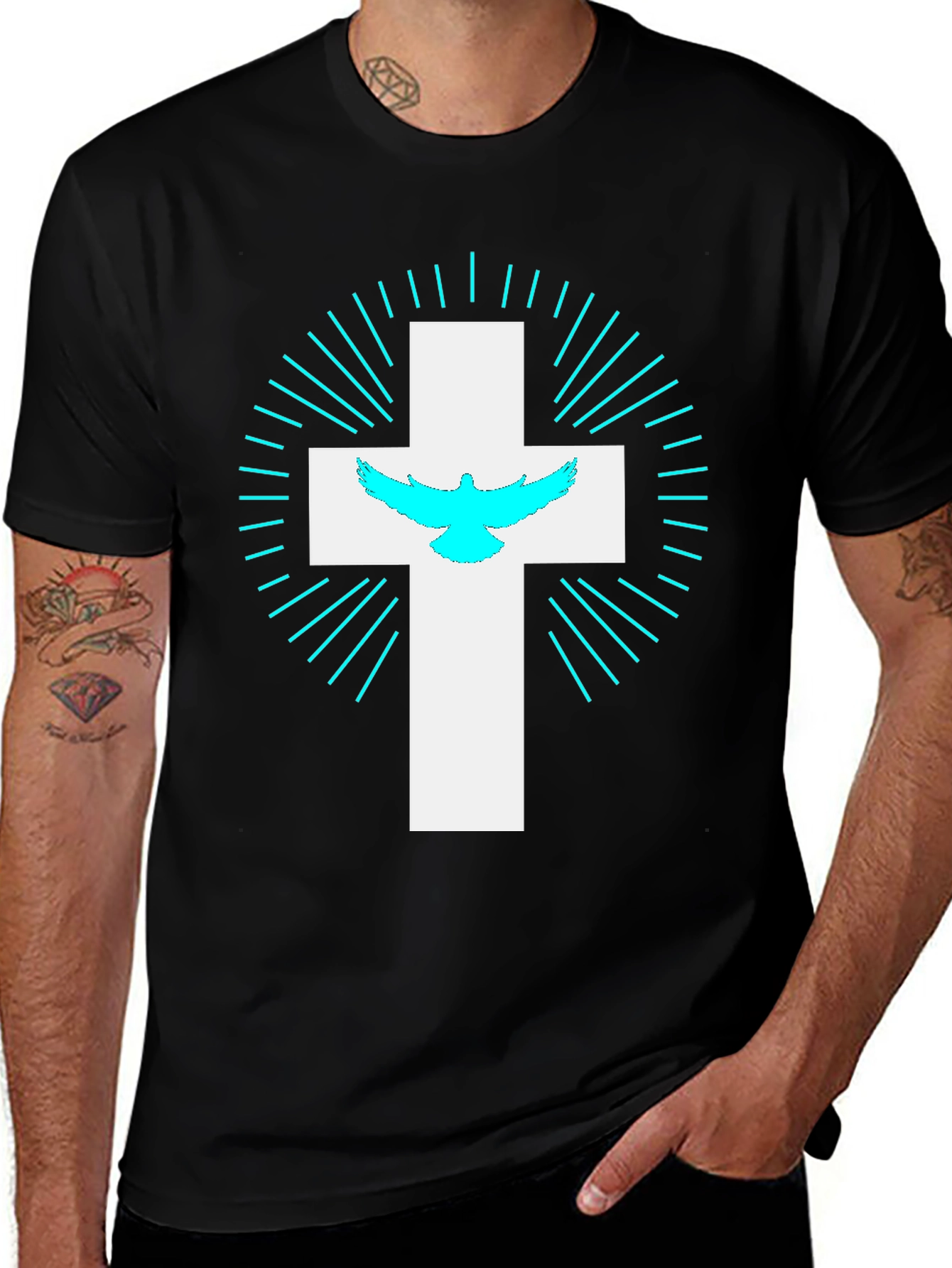 Faithful Cross T-Shirt - Christian Dove Design