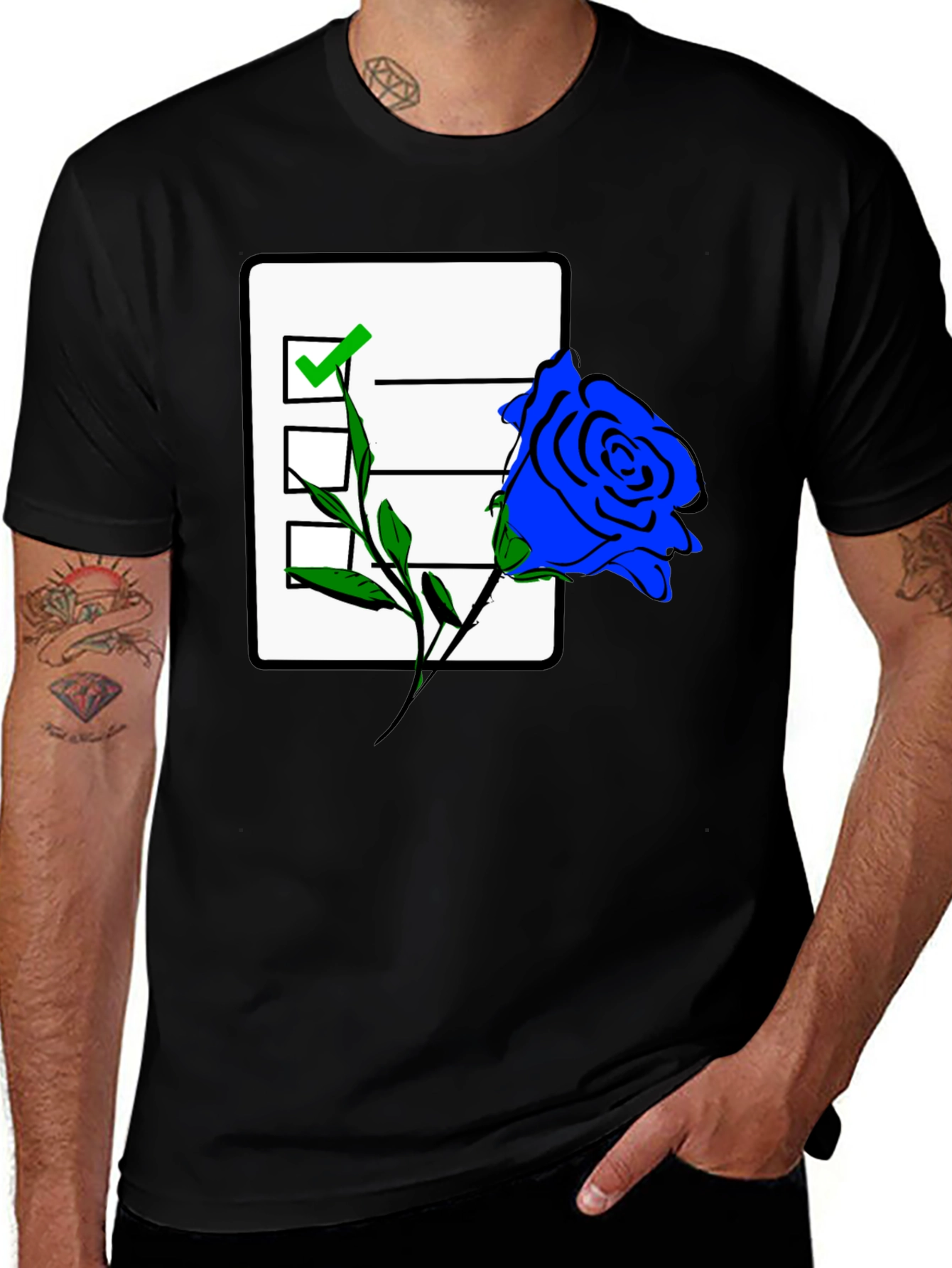 Variant 30 of Rose Checklist Graphic Tee - Stylish & Unique