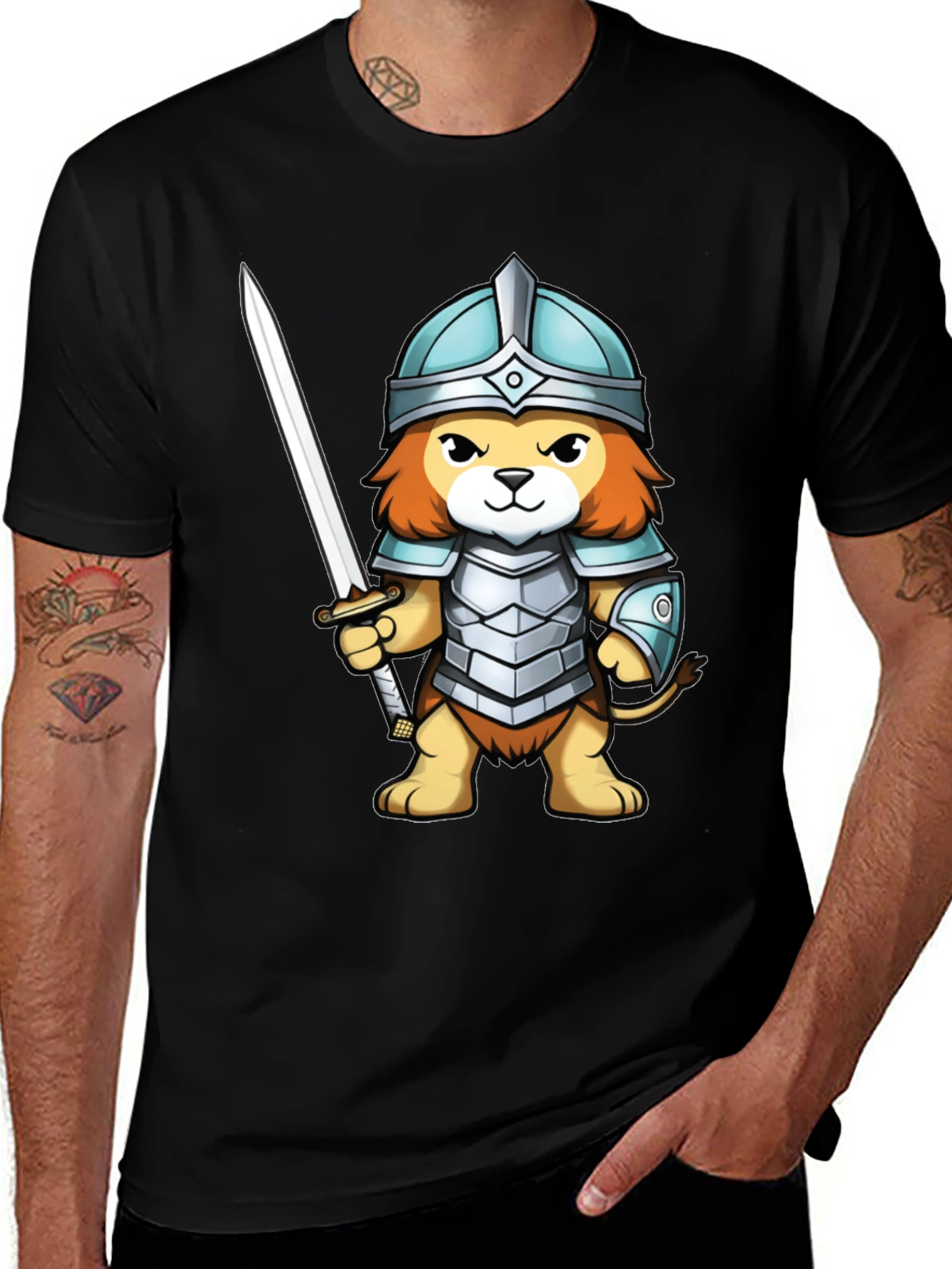 Variant 15 of Lion Knight Black T-Shirt