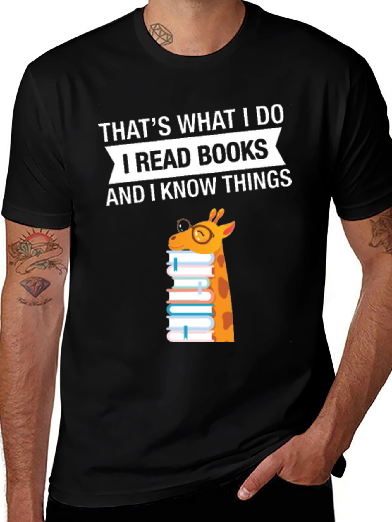 Variant 25 of I Read Books Giraffe T-Shirt