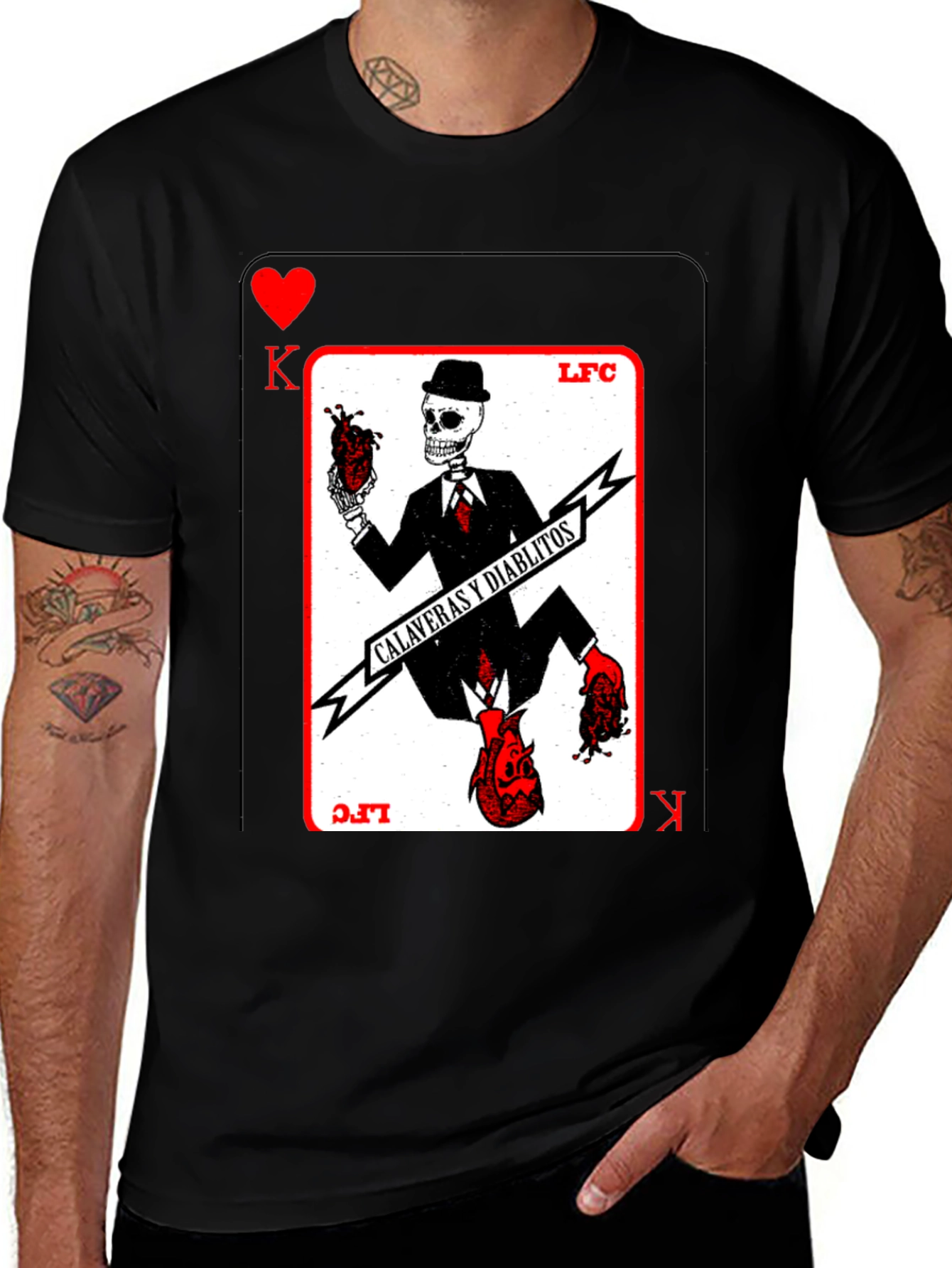 Variant 14 of King of Hearts Skull Graphic Tee