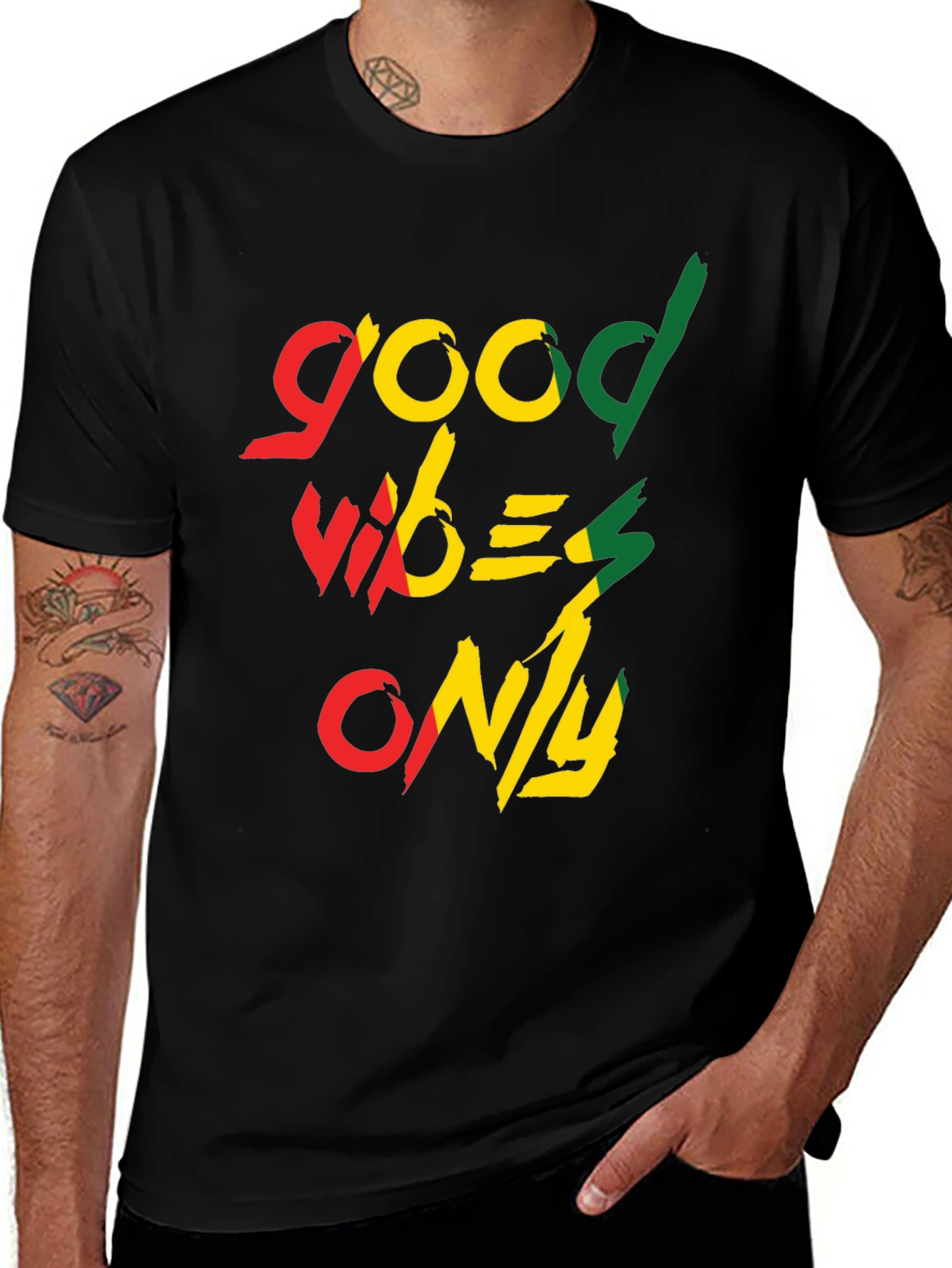 Variant 29 of Good Vibes Only Graphic Tee - Black T-Shirt