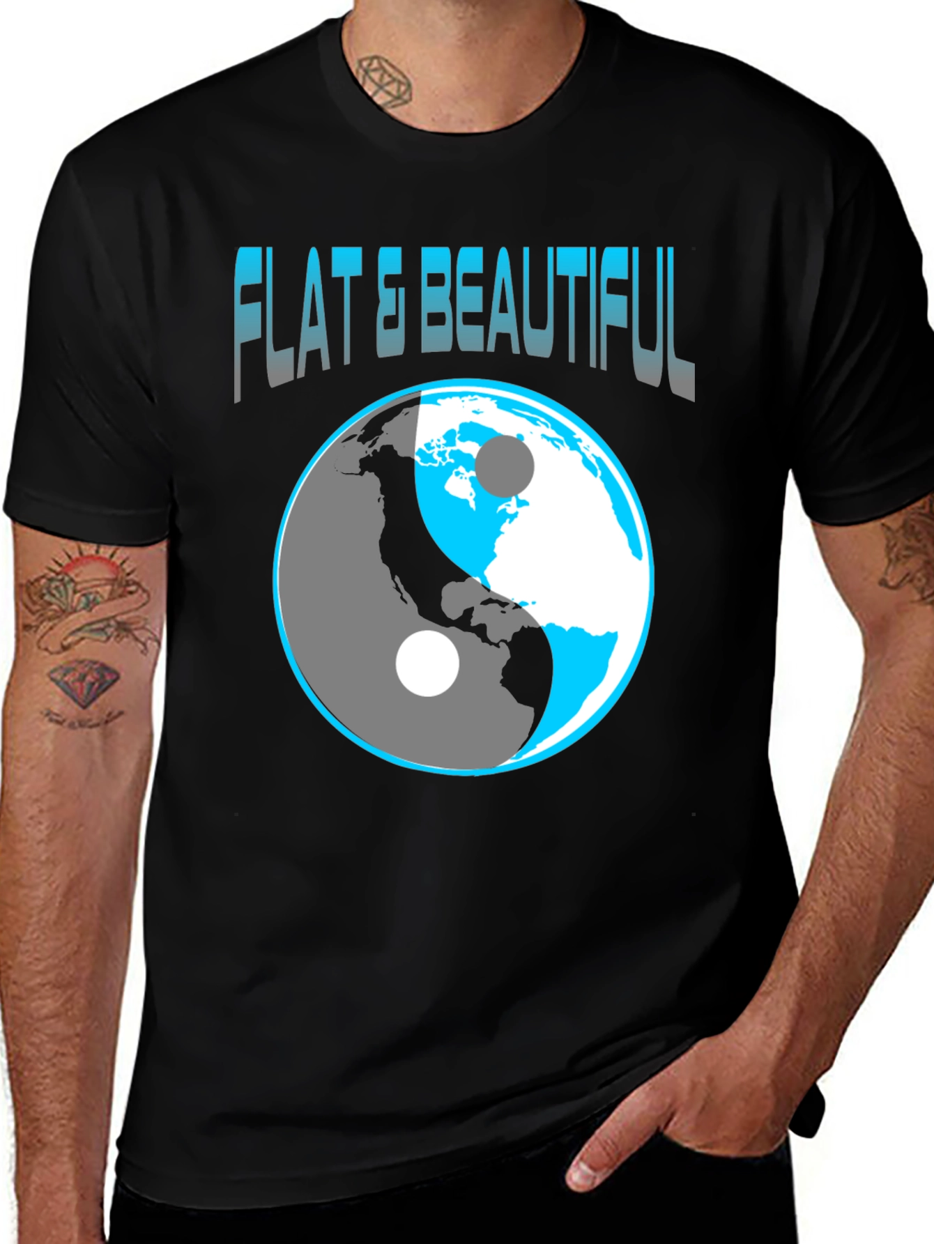 Variant 2 of Flat & Beautiful Yin Yang Earth Graphic Tee