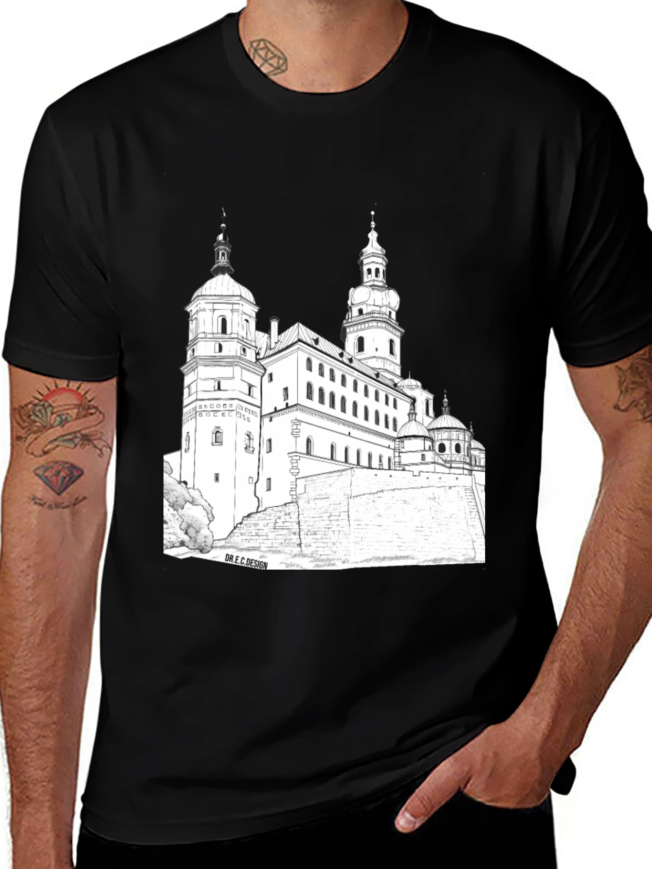 Black Castle Graphic Tee | Architect Design Shirt
