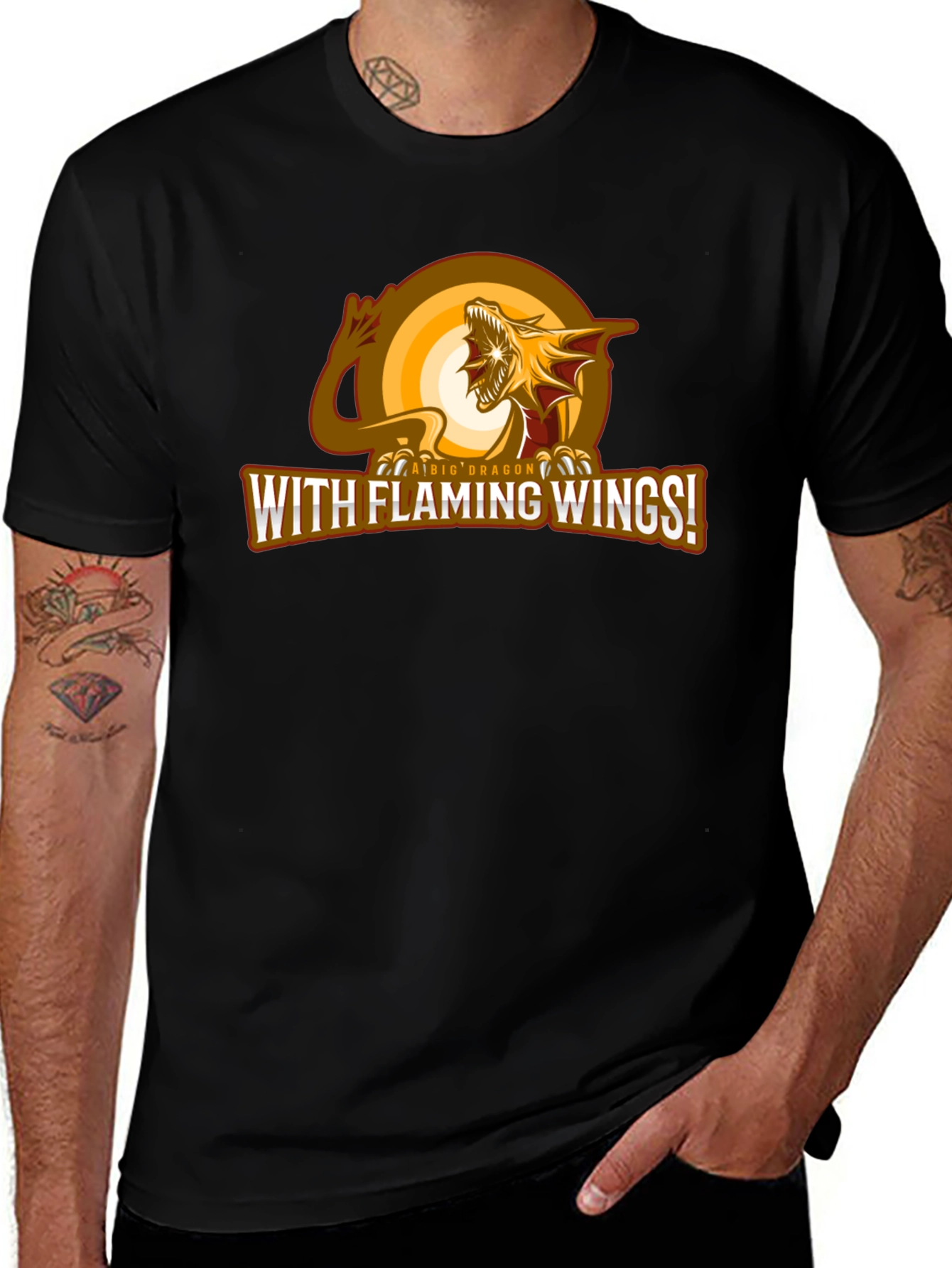 Variant 30 of Epic Dragon With Flaming Wings! Graphic Tee