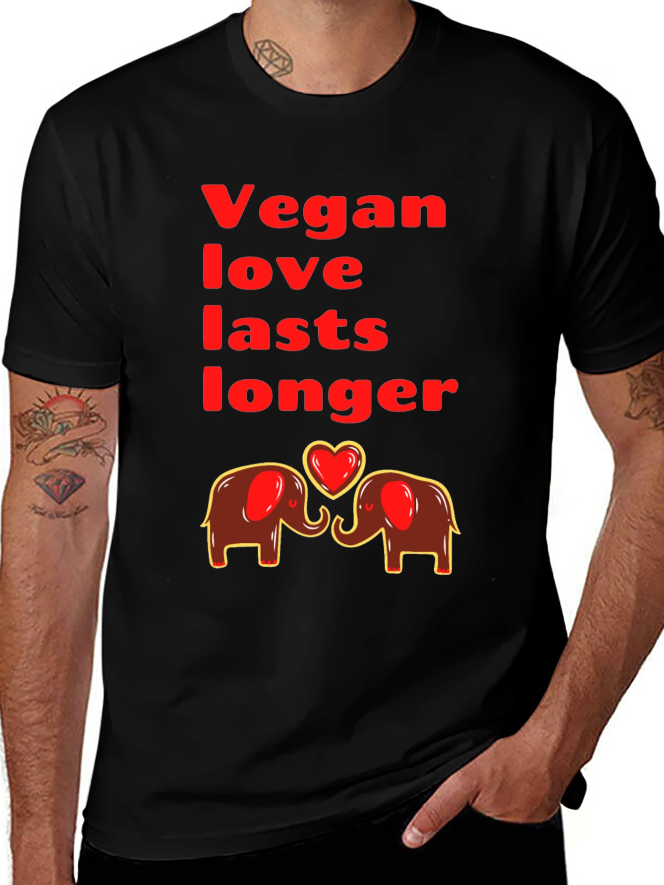Variant 17 of Vegan Love Elephants Graphic T-Shirt