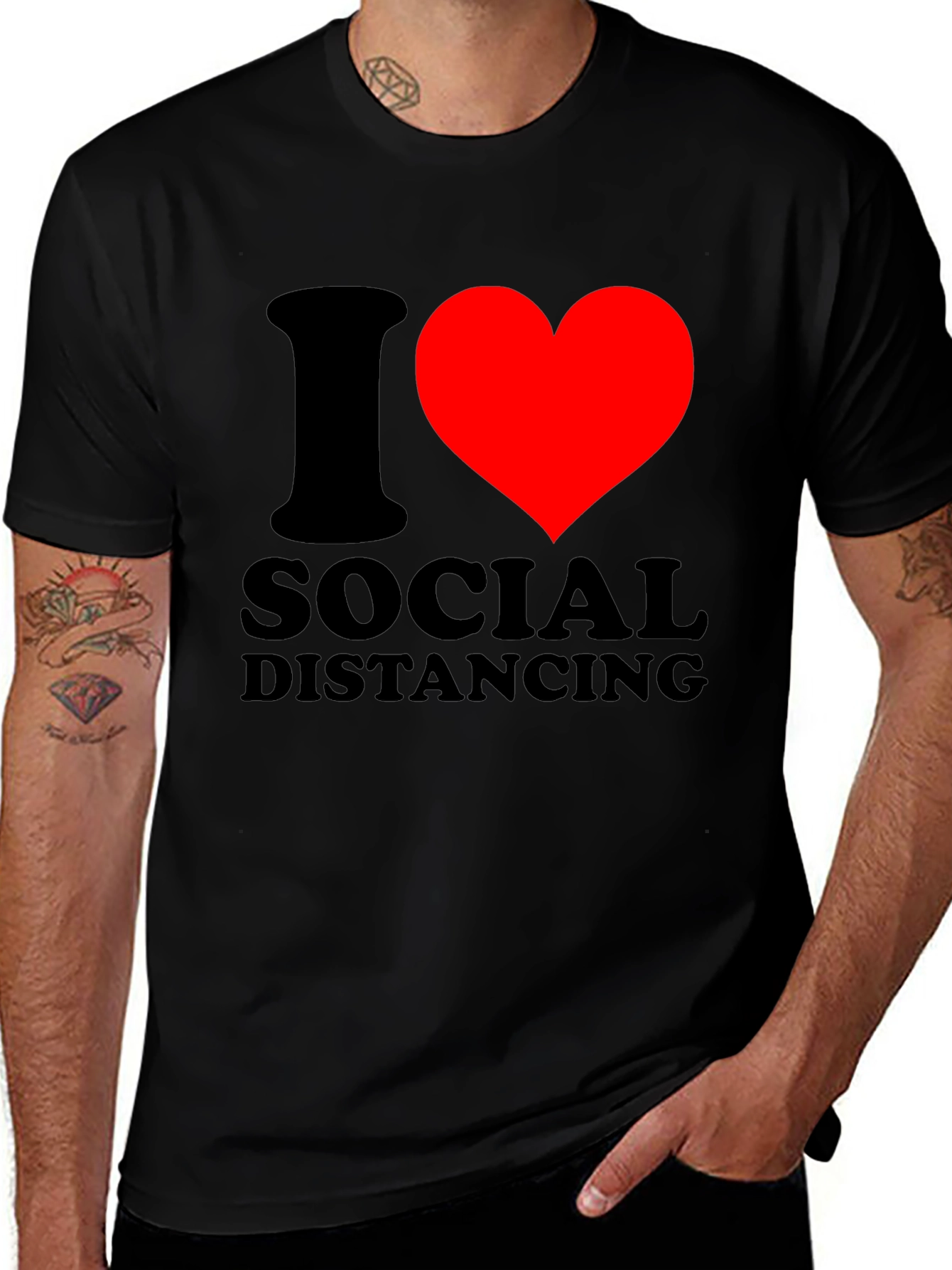 Variant 13 of I Heart Social Distancing Graphic T-Shirt