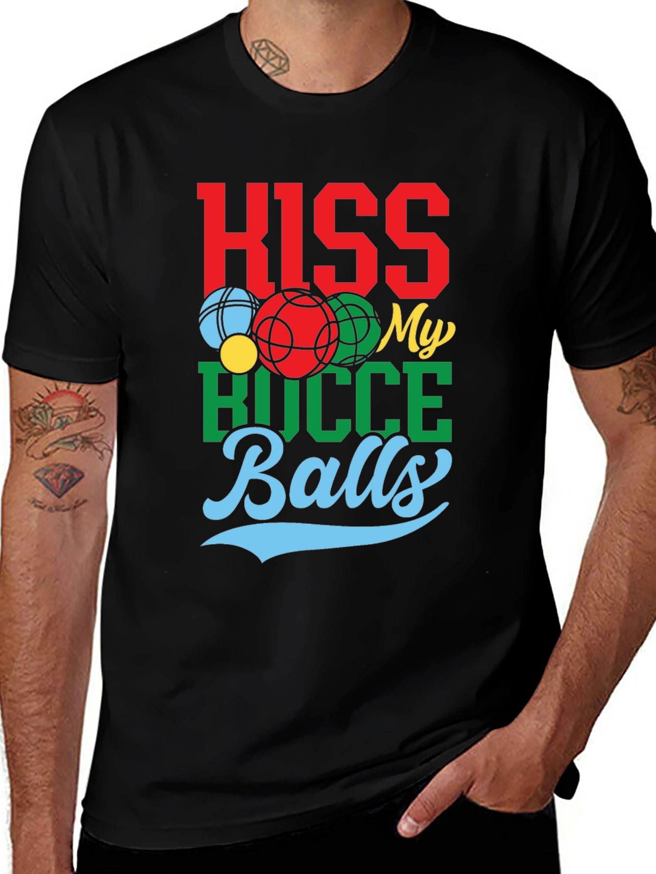 Variant 6 of Kiss My Bocce Balls Graphic Tee