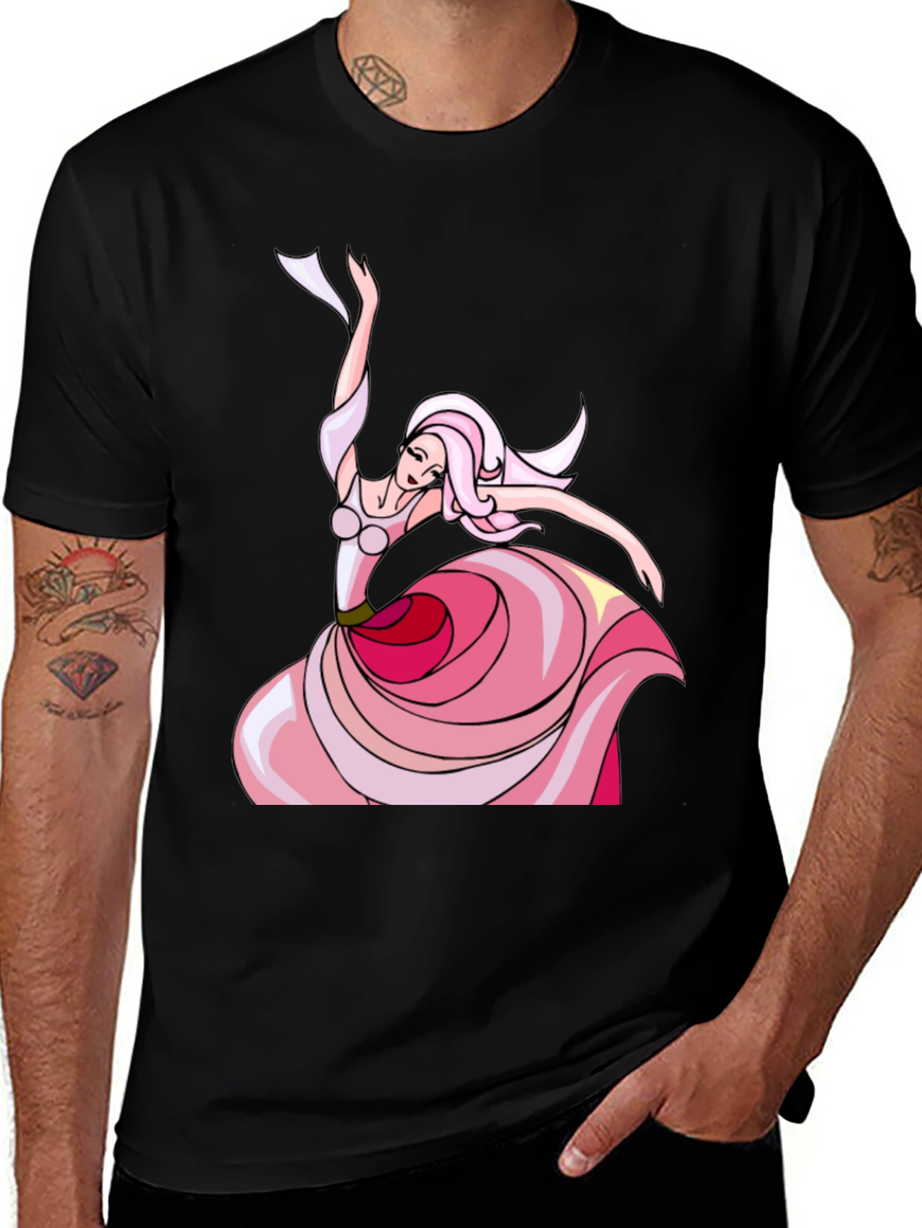 Variant 8 of Dancing Lady T-Shirt - Black
