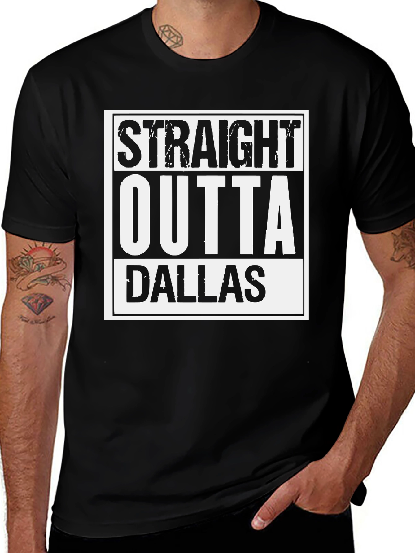 Straight Outta Dallas Graphic T-Shirt - Black
