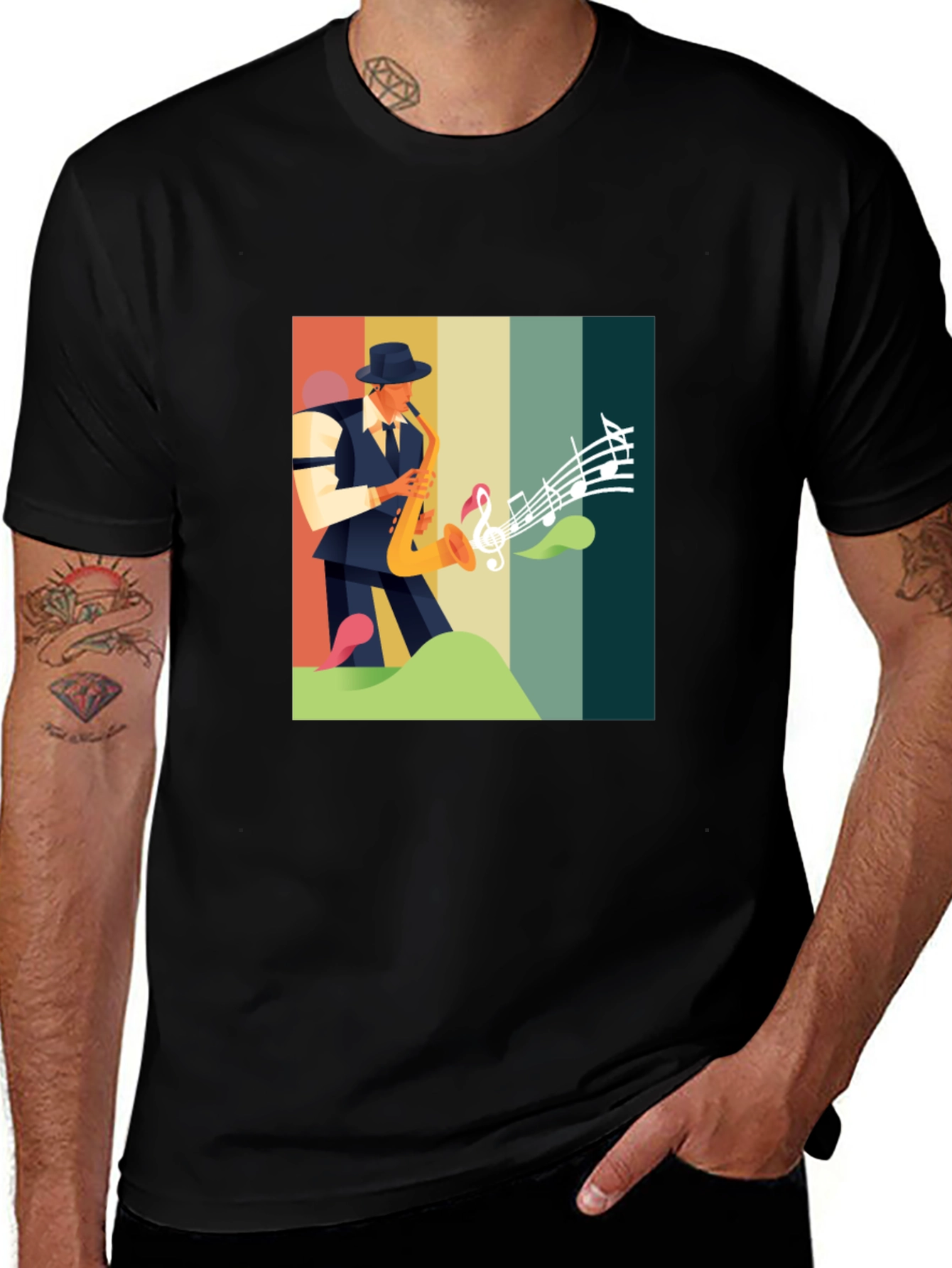Jazz Sax Player Graphic Tee
