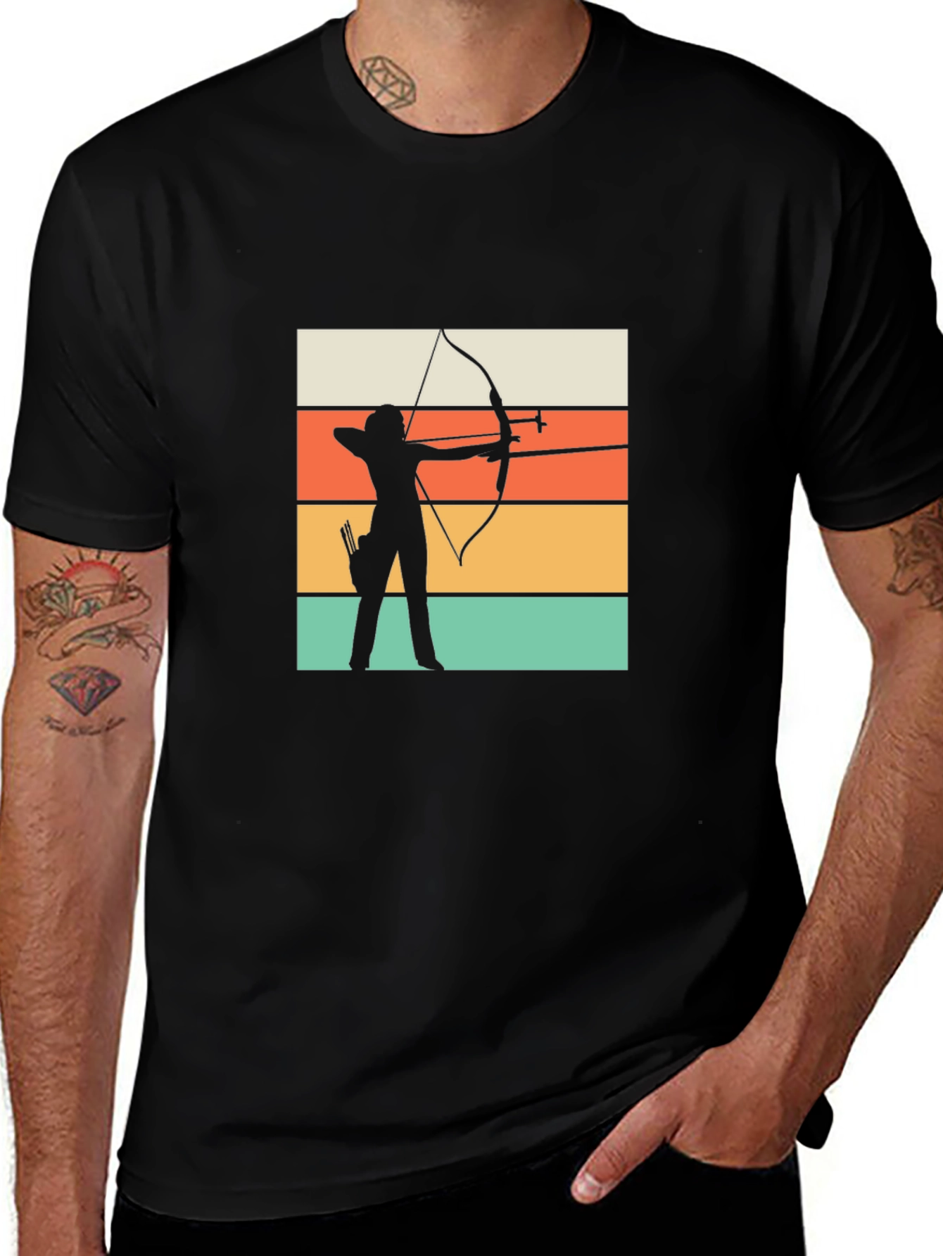 Variant 21 of Archery Silhouette Retro T-Shirt