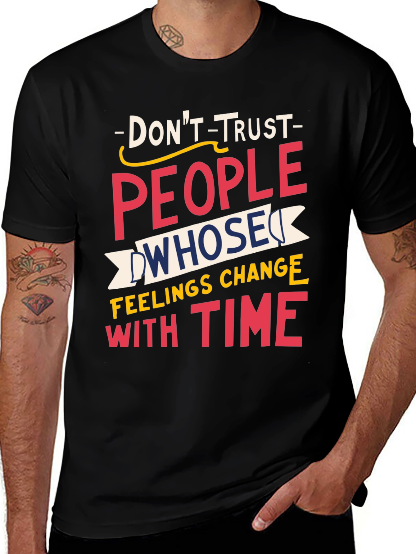 Variant 14 of Don't Trust People Black Graphic Tee