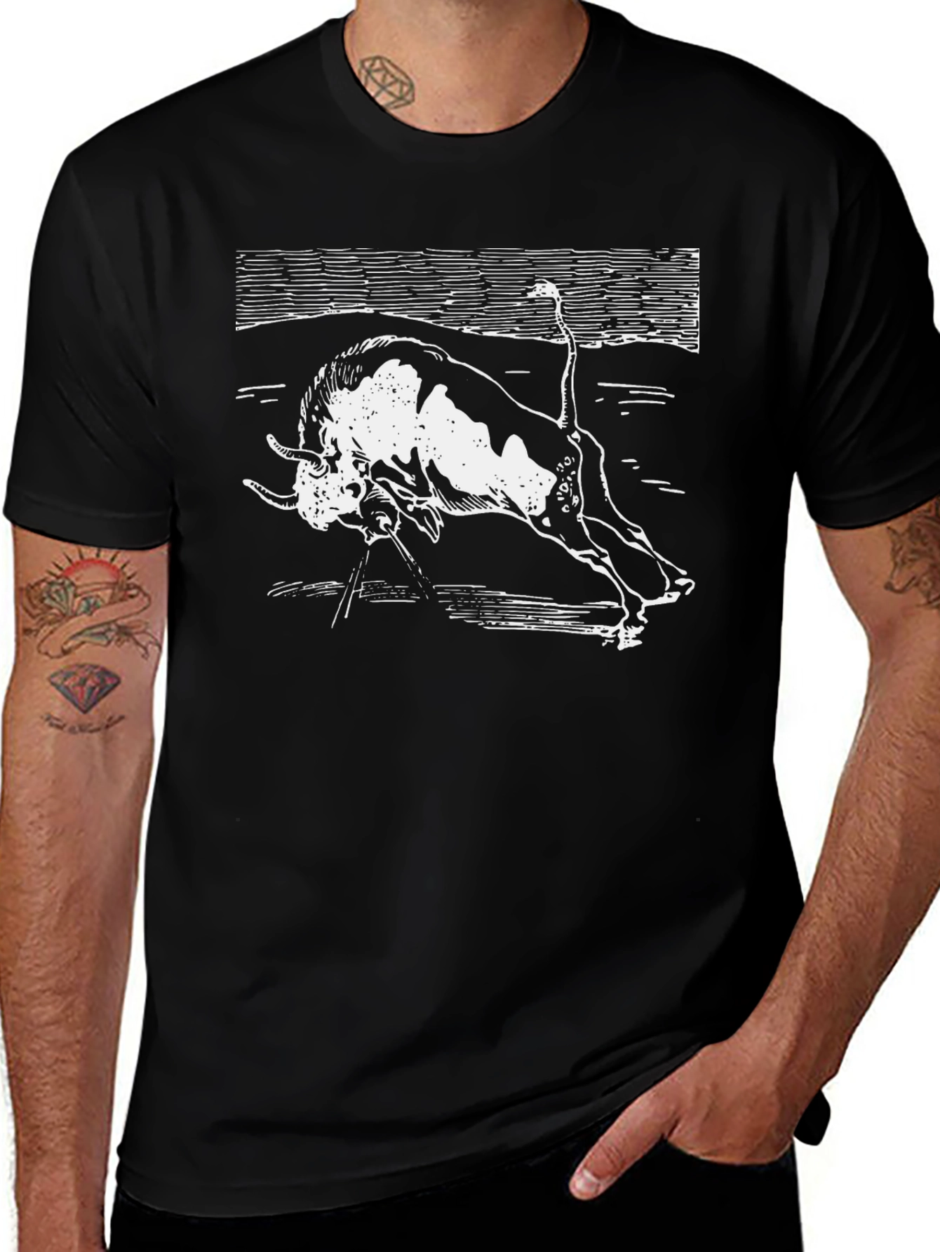 Variant 29 of Raging Bull Graphic Tee - Bold Black T-Shirt