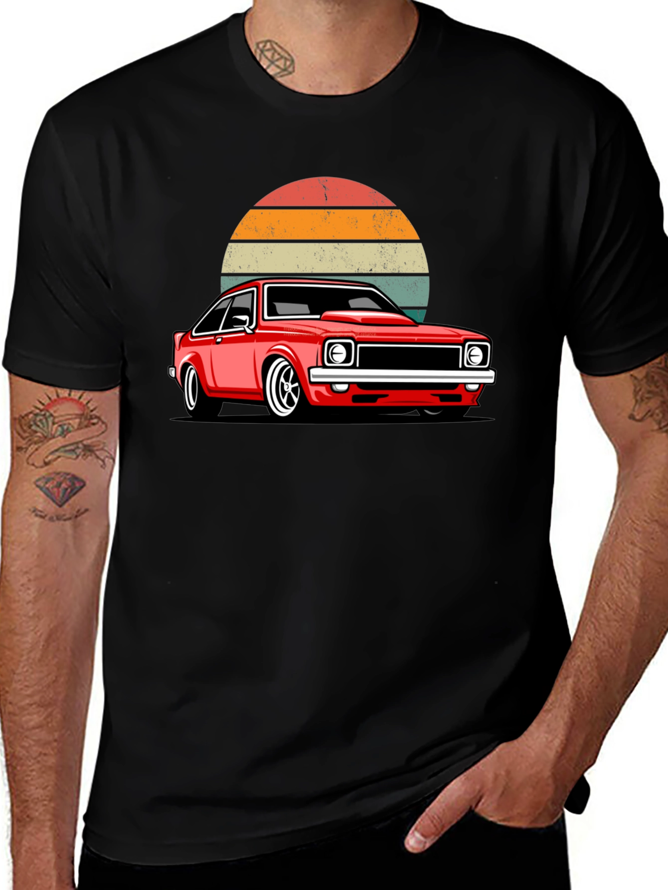 Variant 22 of Retro Sunset Car Graphic T-Shirt